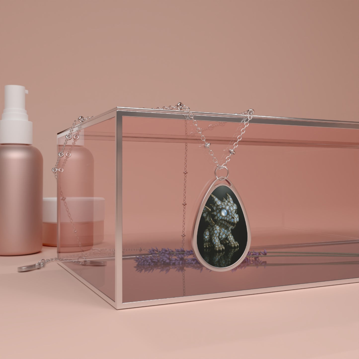 A Fantasy-Inspired Oval Necklace, Magical Jewelry Gift, Dragon Pendant, Unique Statement Necklace, Ideal for Cosplay or Fantasy Lovers