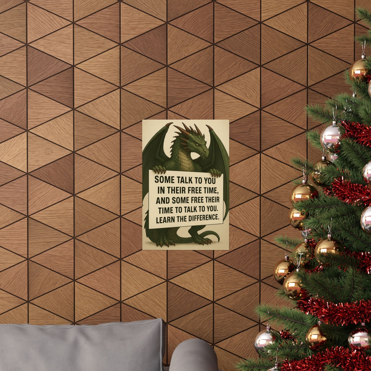 Motivational Dragon Poster - Learn the Difference Art Print