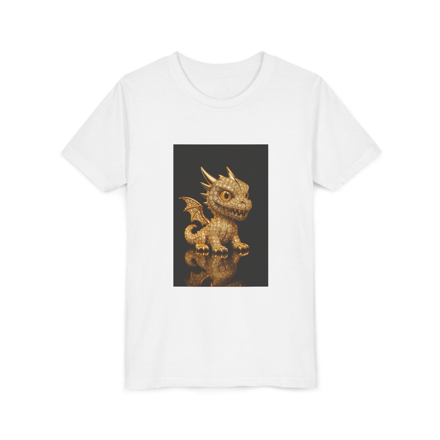 Golden Dragon Youth Tee | Kids Dragon Shirt | Fantasy T-Shirt | Birthday Gift | Playful Apparel | Unique Design