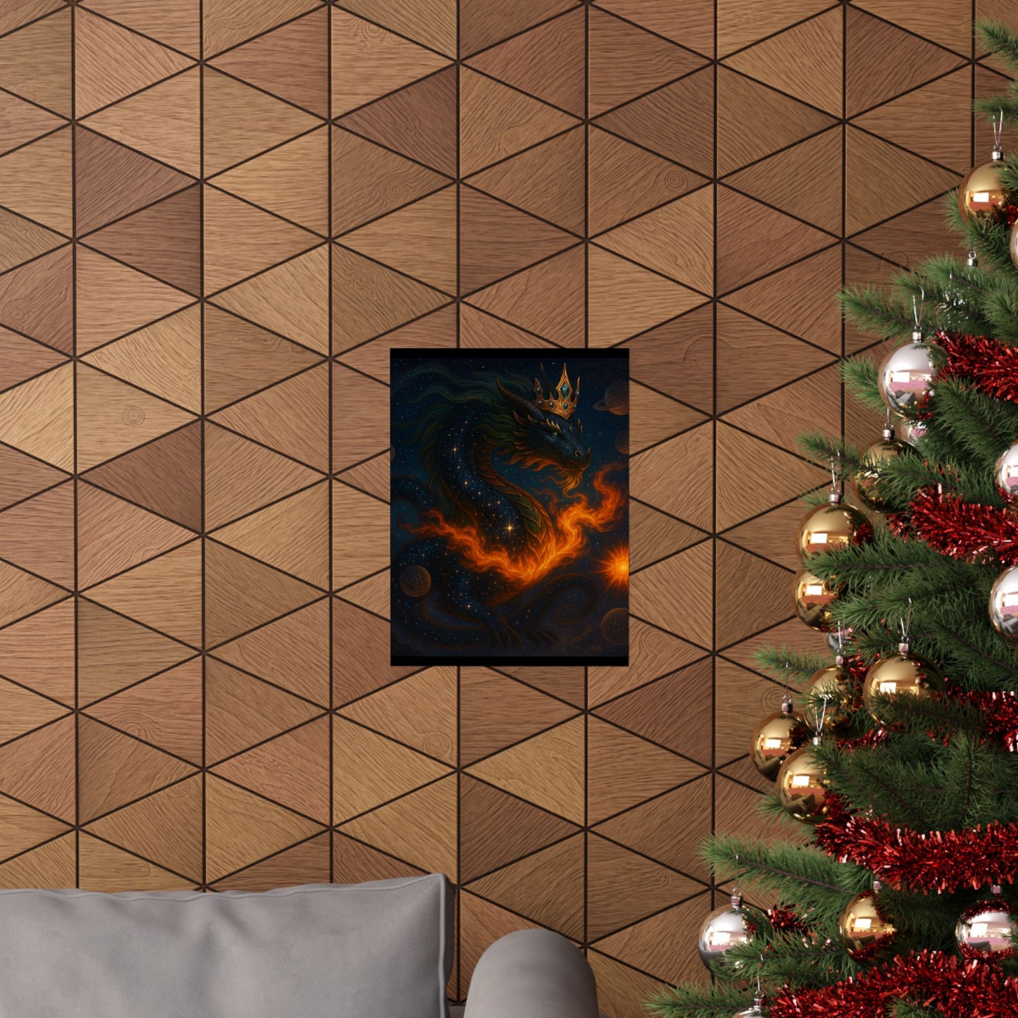 Fantasy Dragon & Genie Matte Vertical Poster - Unique Wall Art for Home Decor