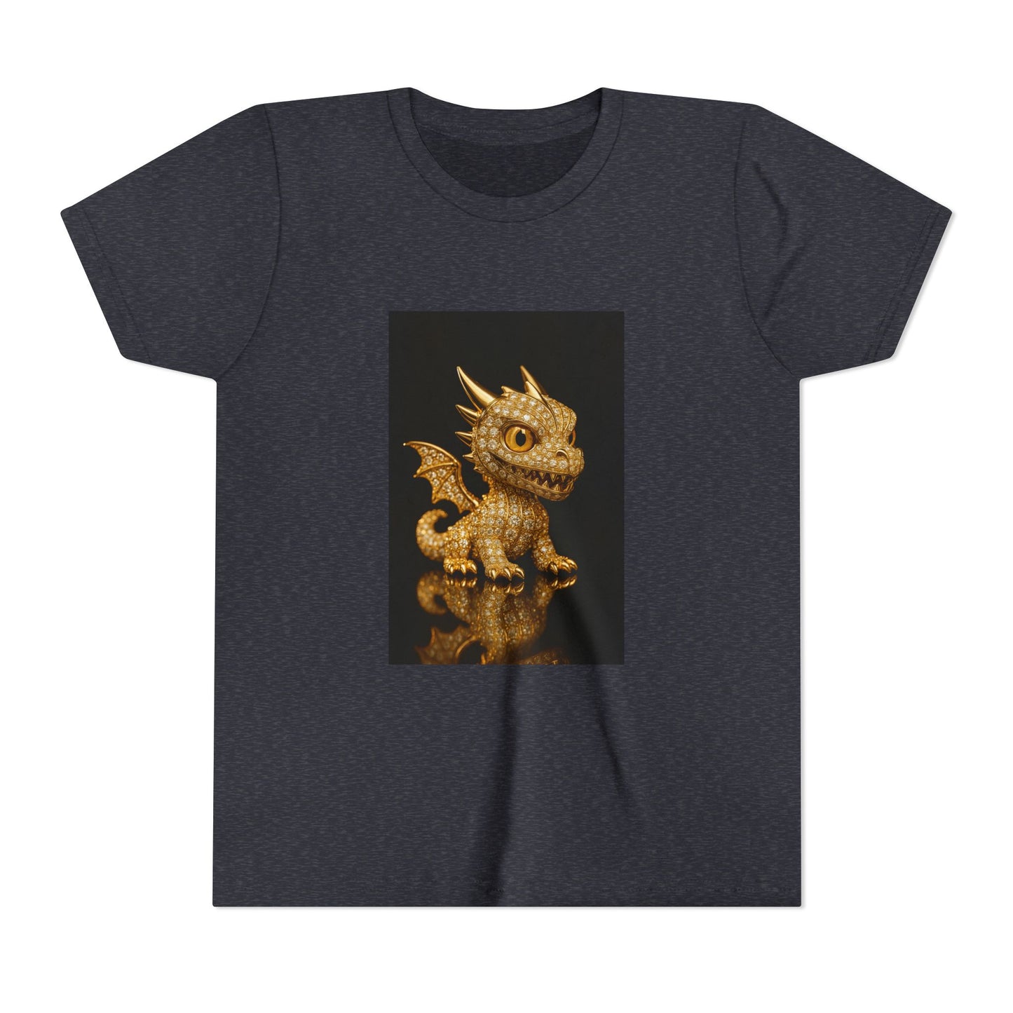 Golden Dragon Youth Tee | Kids Dragon Shirt | Fantasy T-Shirt | Birthday Gift | Playful Apparel | Unique Design