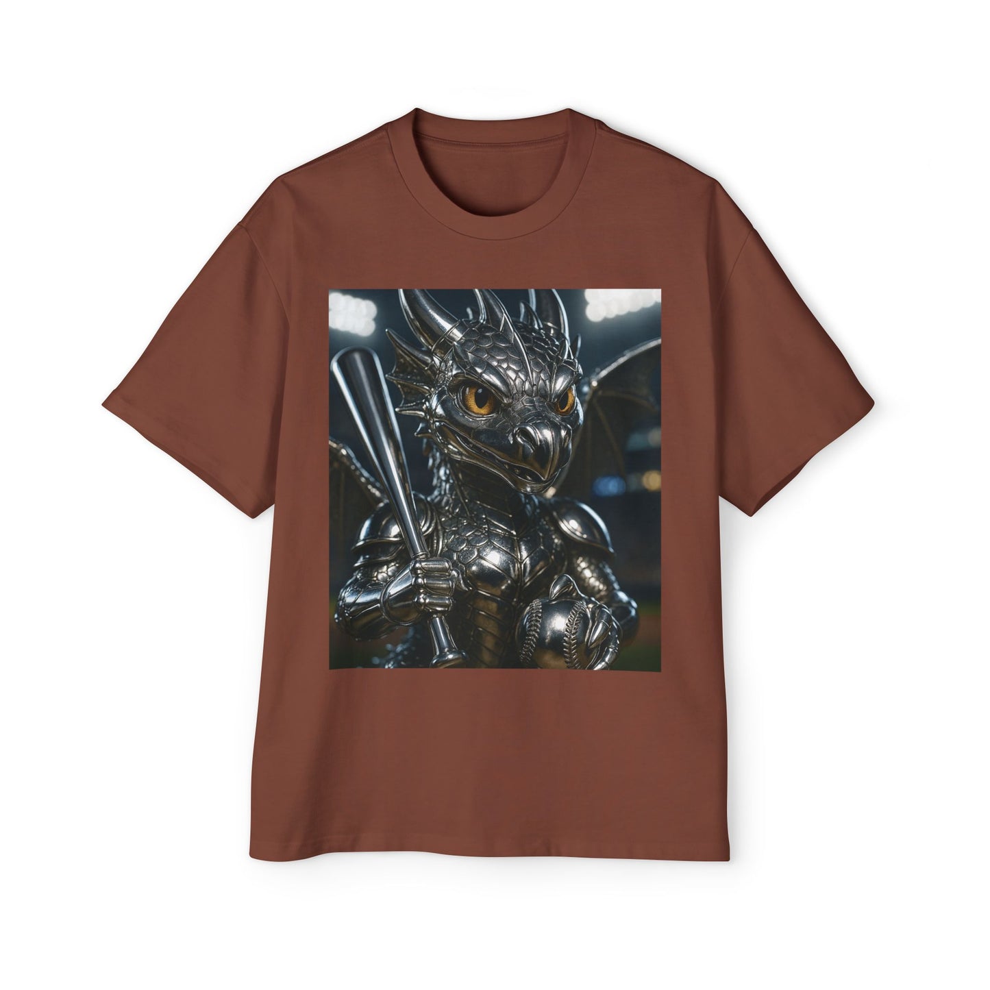Metallic Dragon Graphic Tee - Oversized Heavy T-Shirt for Gamers, Fantasy Fans, Gifts for Birthdays, Comic Con, Summer Style