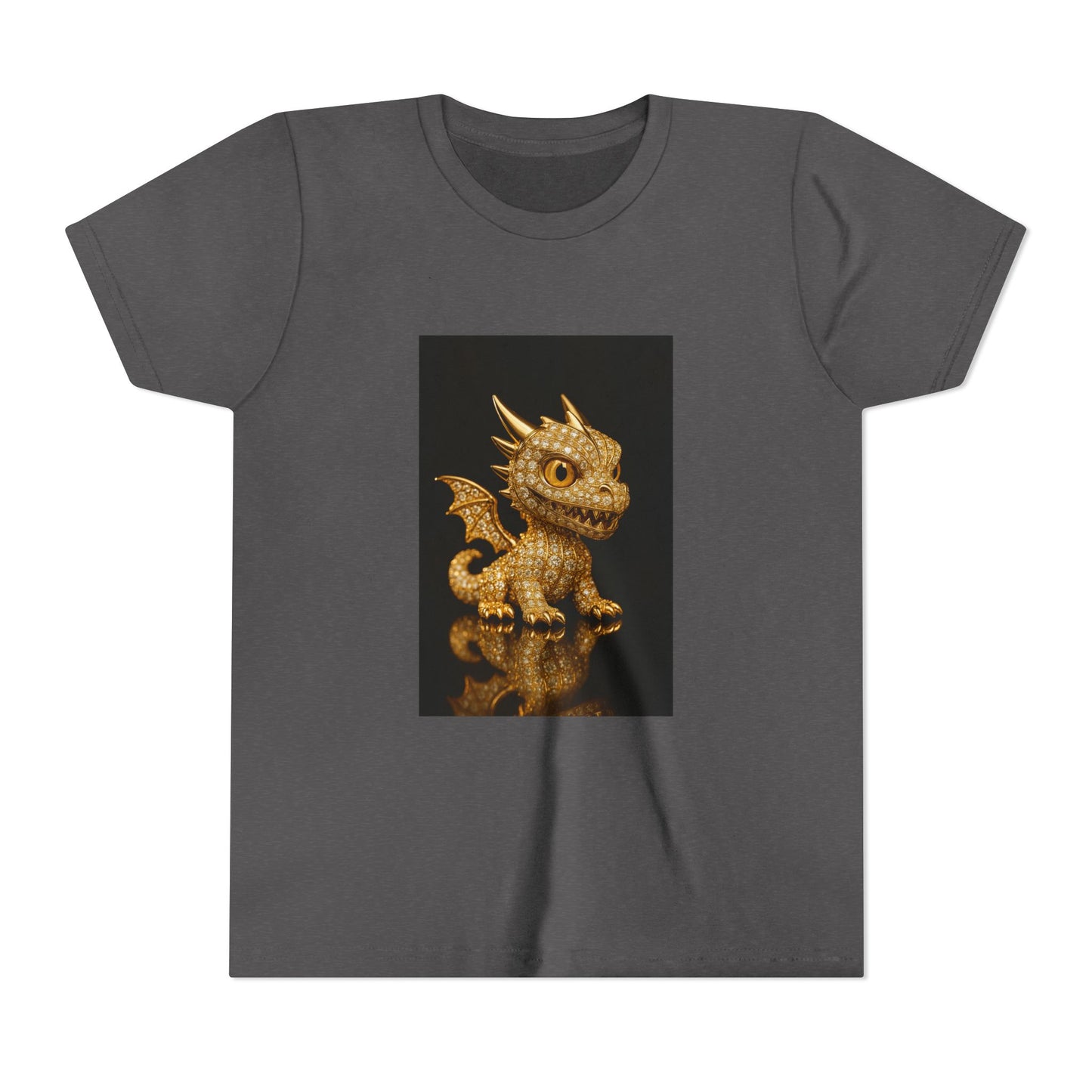 Golden Dragon Youth Tee | Kids Dragon Shirt | Fantasy T-Shirt | Birthday Gift | Playful Apparel | Unique Design
