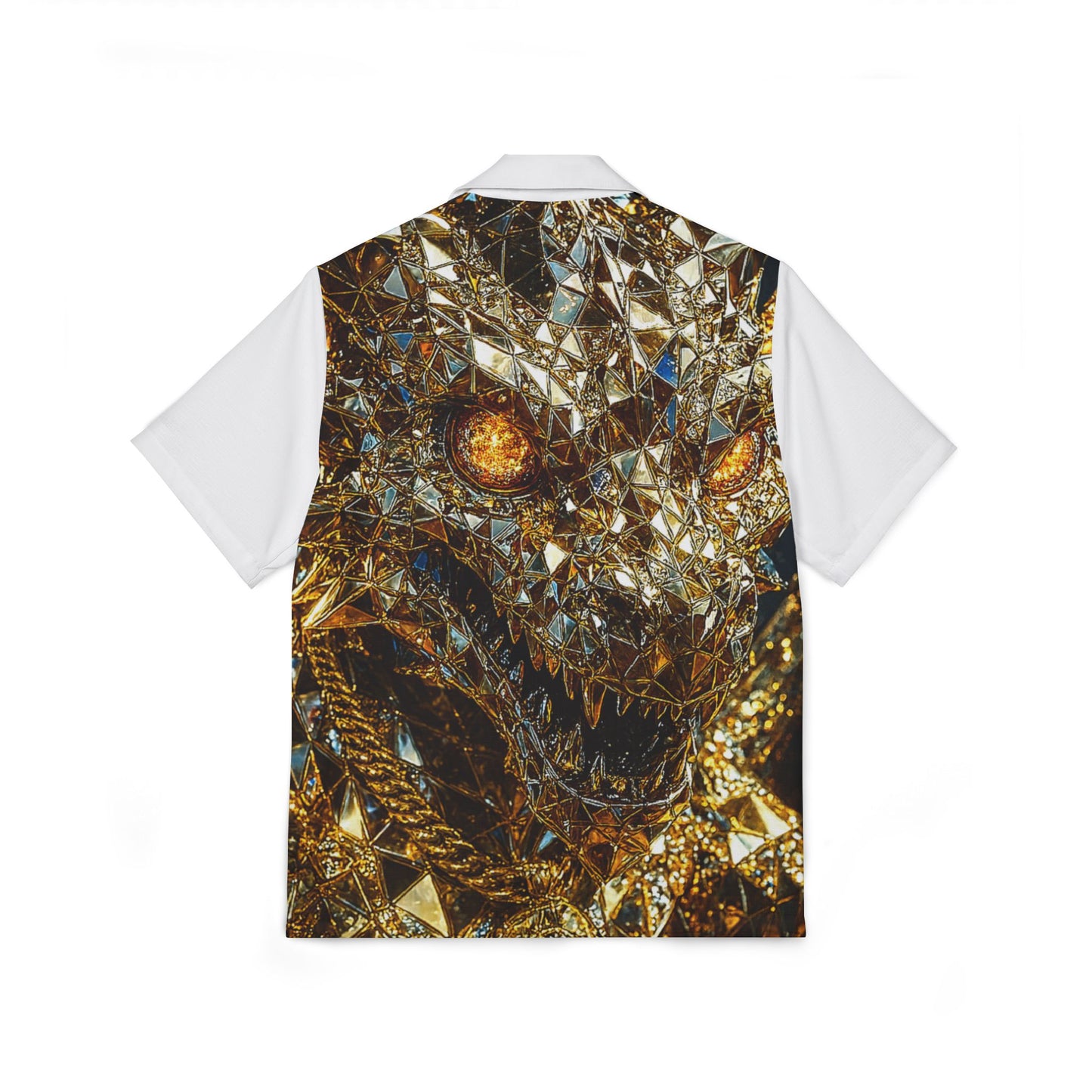 Galactic Dragon Hawaiian Camp Shirt, Beach Vacation Shirt, Summer Party Attire, Men's Tropical Shirt, Unique Print Camp Shirt