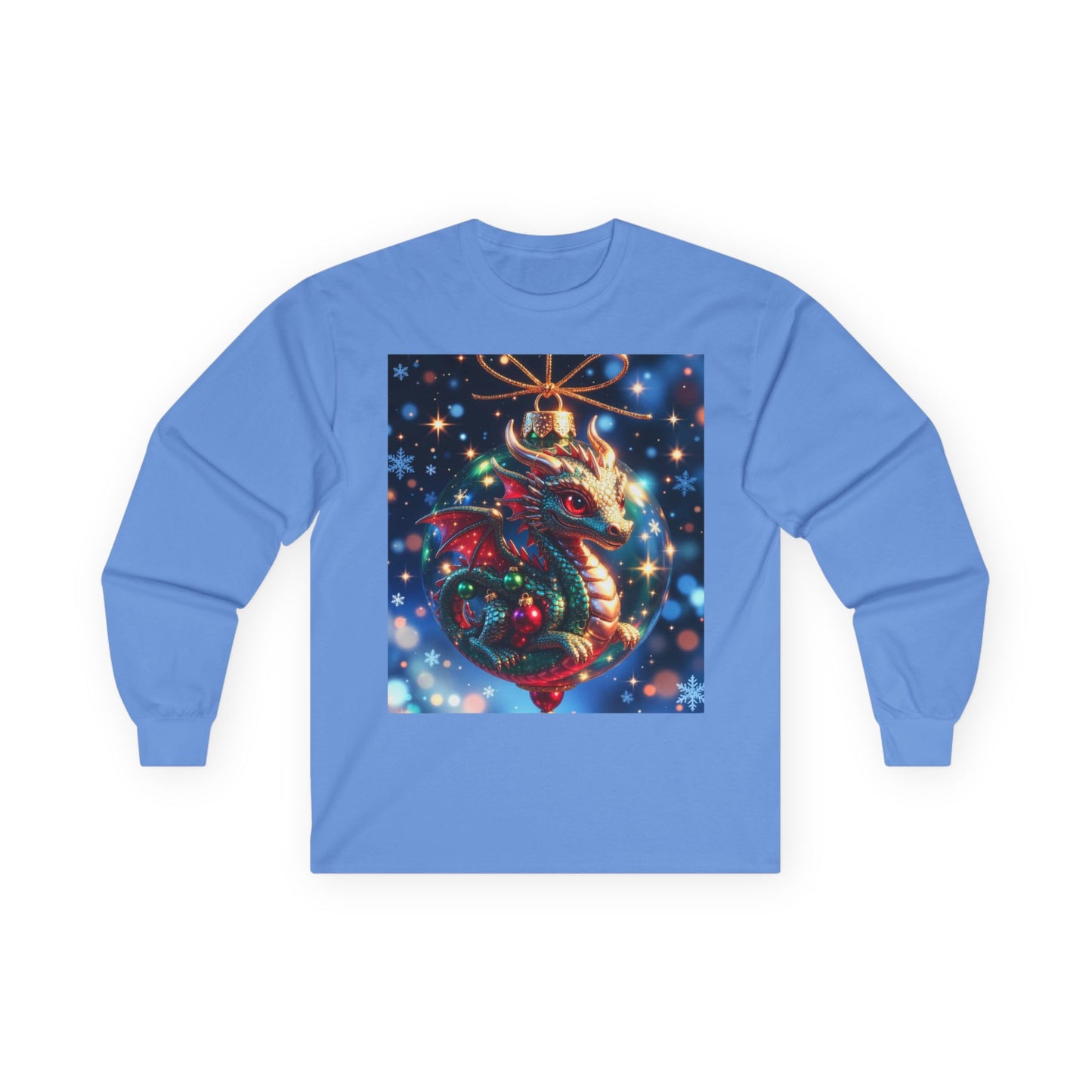 Christmas Dragon Heart Long Sleeve Tee — Festive Fantasy Christmas Dragon Design