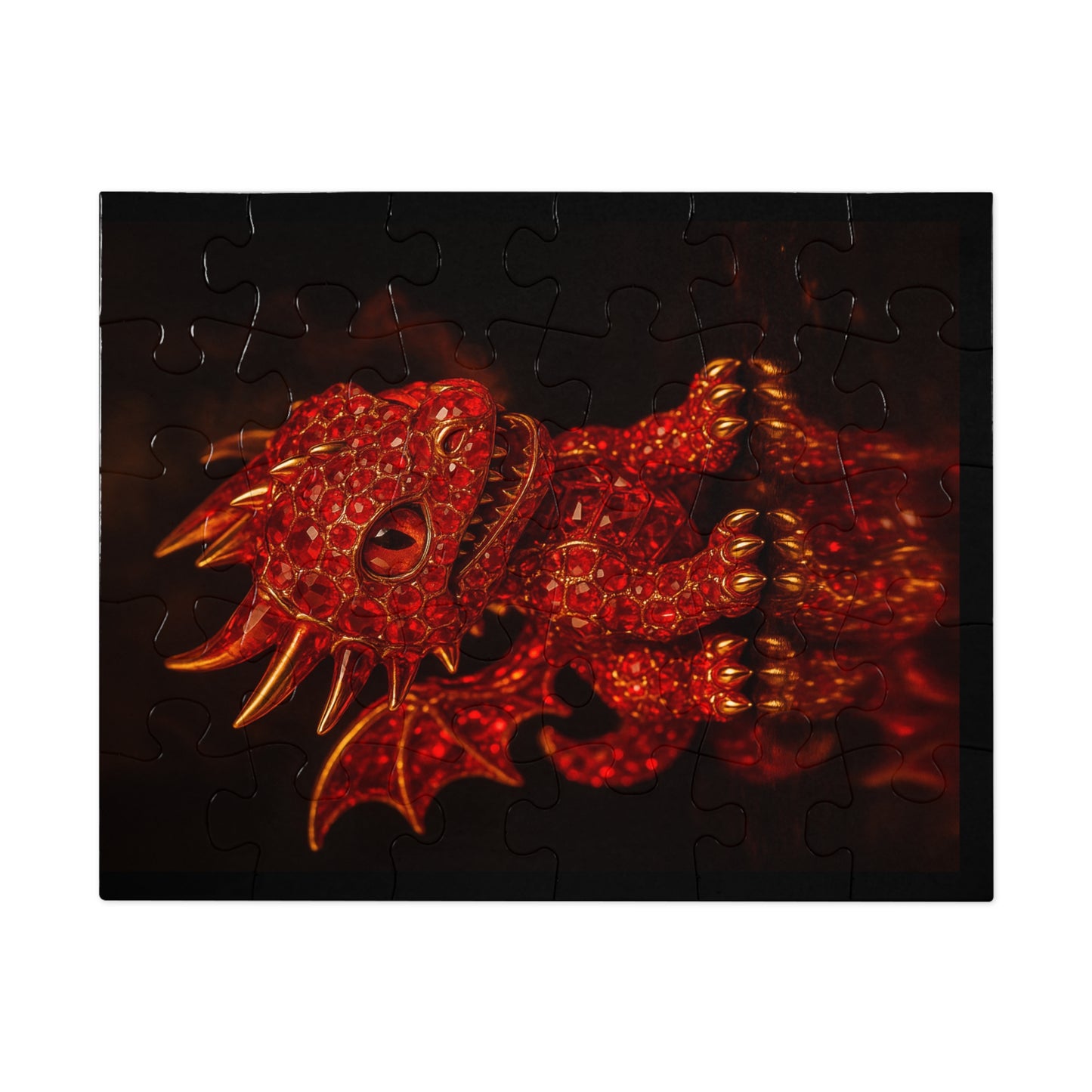 Dragon Gem Jigsaw Puzzle with Tin, Fantasy Puzzle, Kids Activities, Gifts for Game Lovers, Unique Collectible Piece