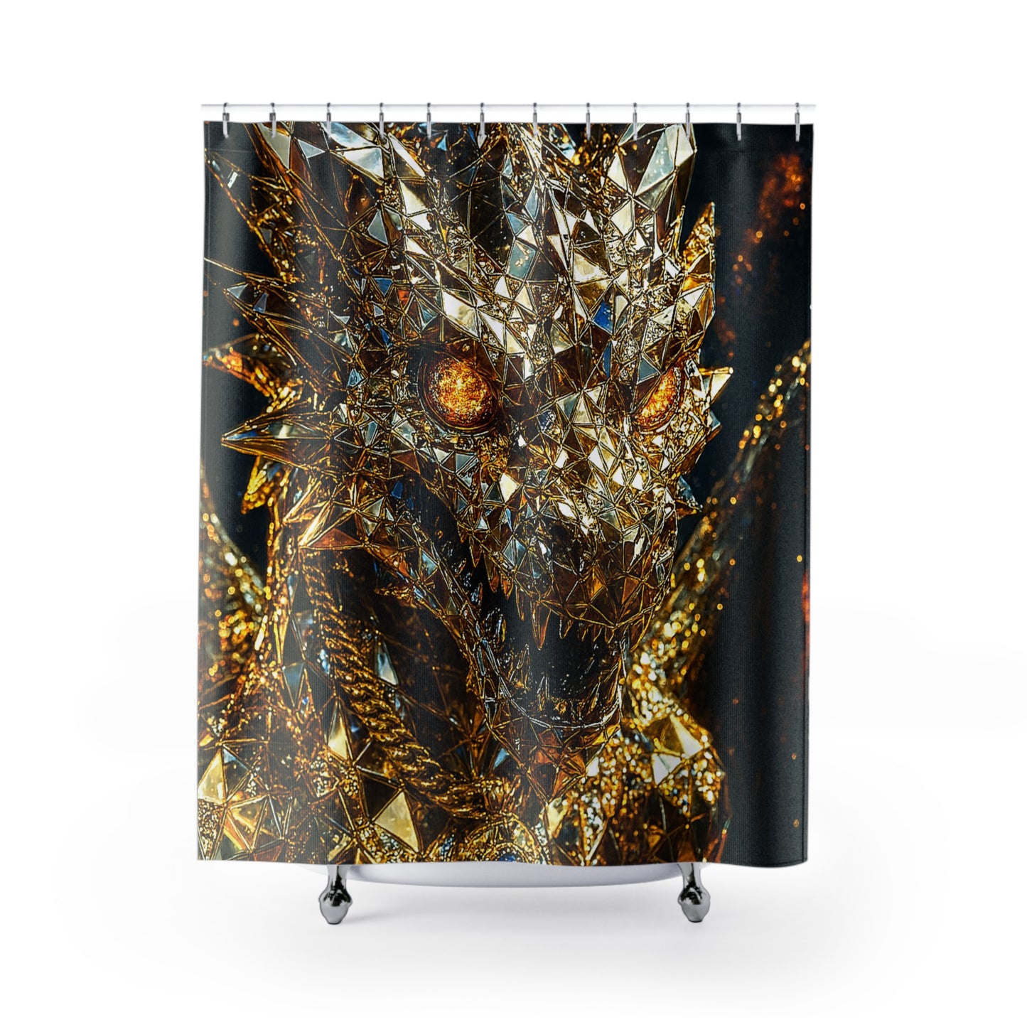 Majestic Dragon Shower Curtain - Enchanting Bathroom Decor for Fantasy Lovers