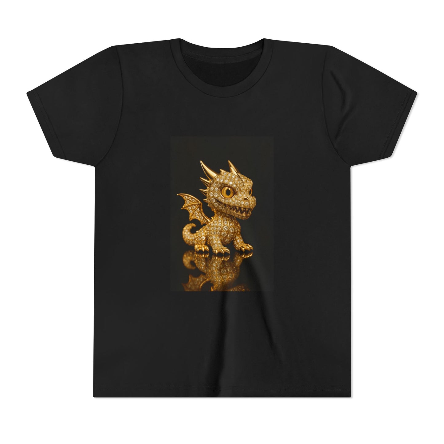 Golden Dragon Youth Tee | Kids Dragon Shirt | Fantasy T-Shirt | Birthday Gift | Playful Apparel | Unique Design