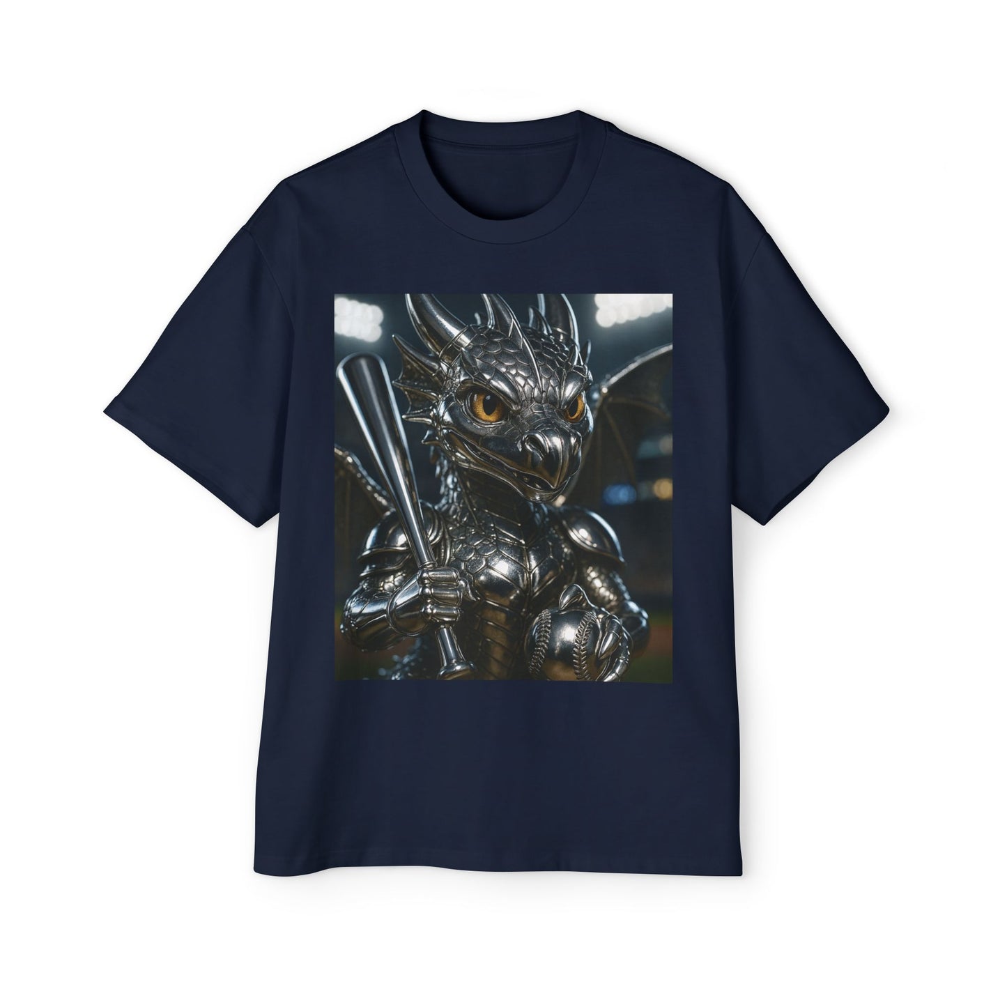 Metallic Dragon Graphic Tee - Oversized Heavy T-Shirt for Gamers, Fantasy Fans, Gifts for Birthdays, Comic Con, Summer Style
