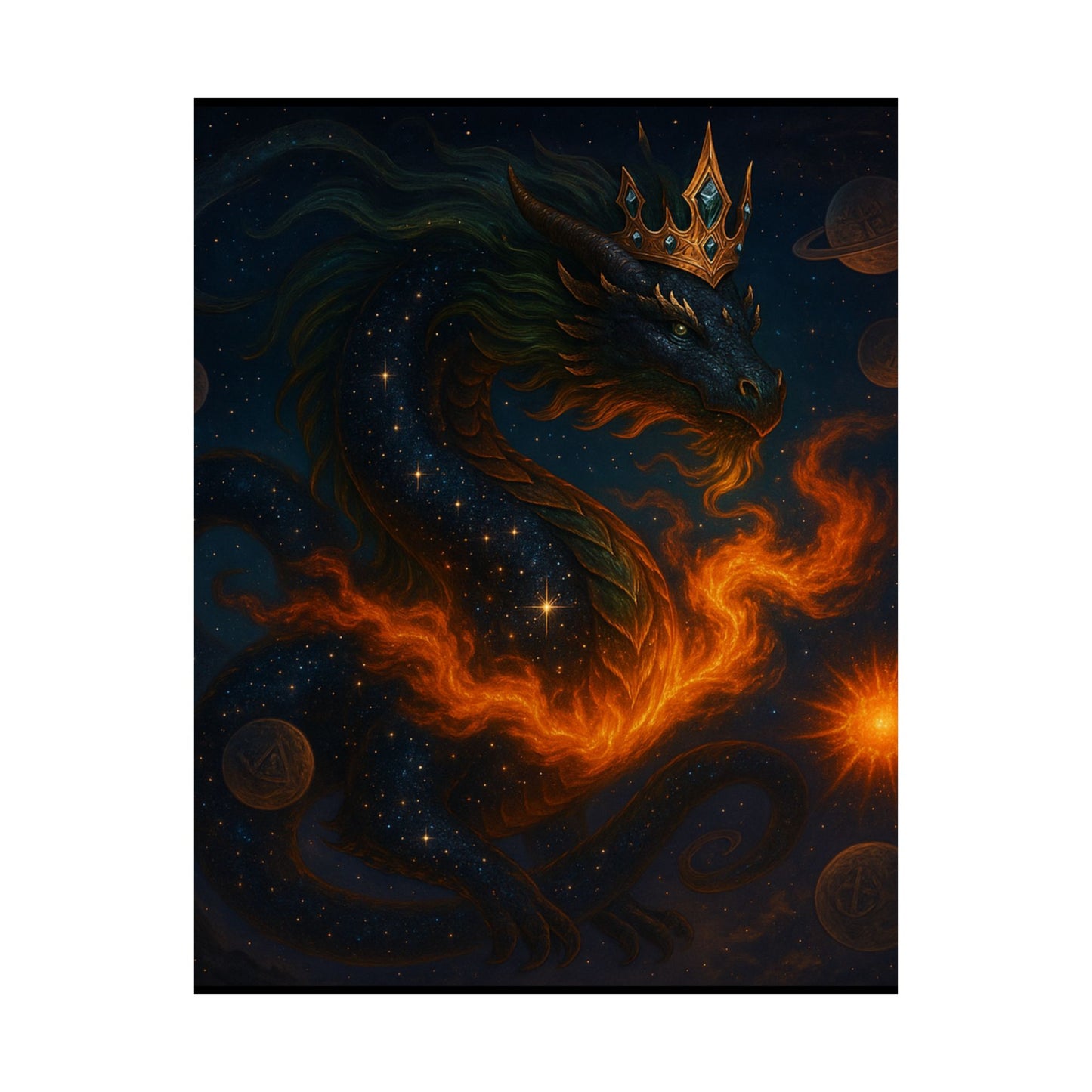 Fantasy Dragon & Genie Matte Vertical Poster - Unique Wall Art for Home Decor