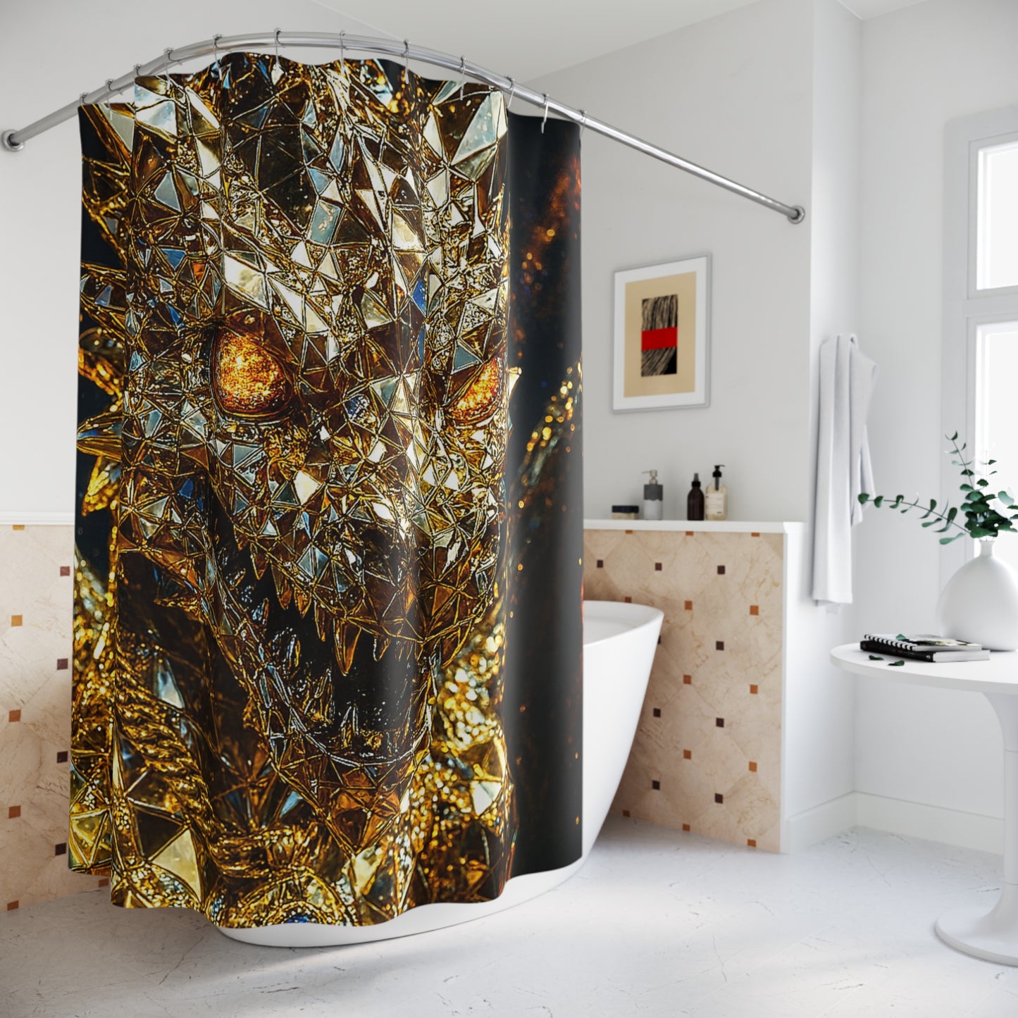 Majestic Dragon Shower Curtain - Enchanting Bathroom Decor for Fantasy Lovers