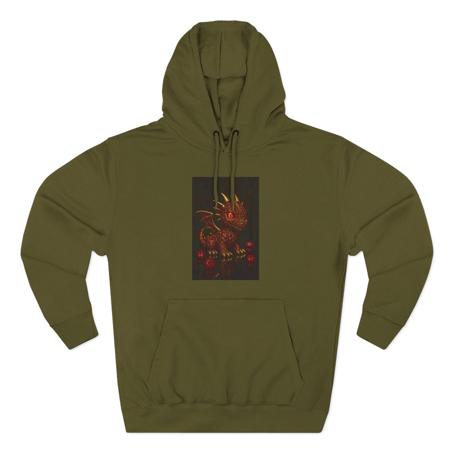 Dragon Swirl Fleece Hoodie - Three-Panel Design for Fantasy Lovers