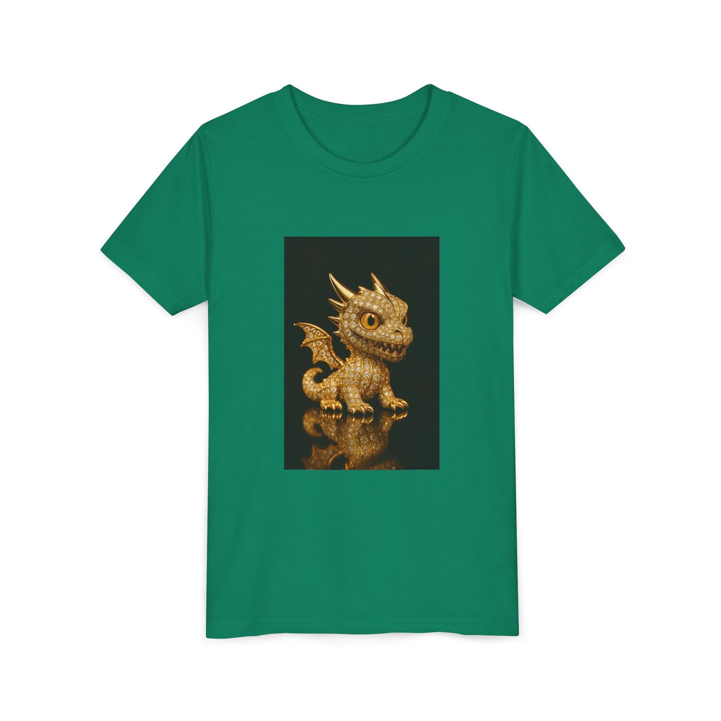 Golden Dragon Youth Tee | Kids Dragon Shirt | Fantasy T-Shirt | Birthday Gift | Playful Apparel | Unique Design