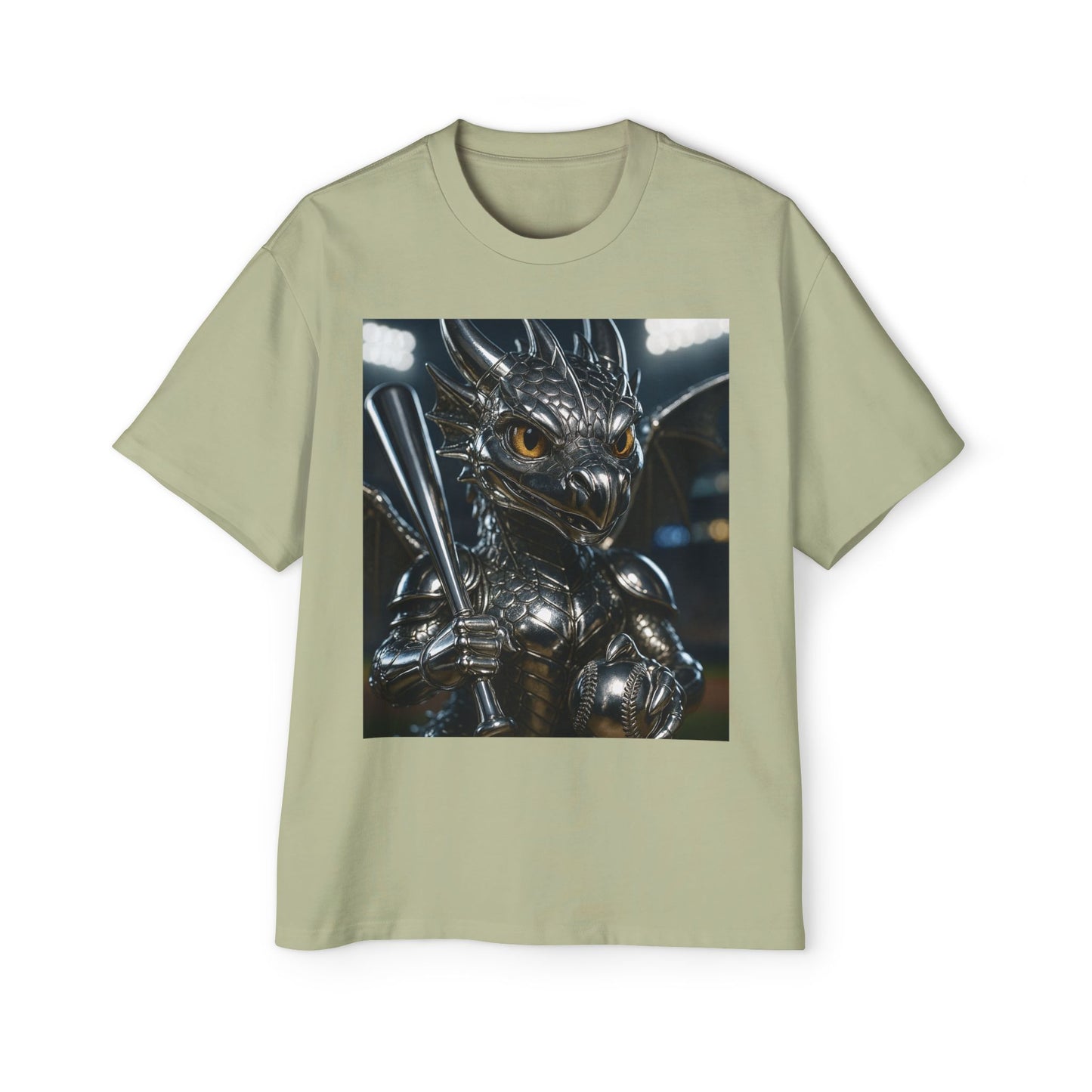 Metallic Dragon Graphic Tee - Oversized Heavy T-Shirt for Gamers, Fantasy Fans, Gifts for Birthdays, Comic Con, Summer Style