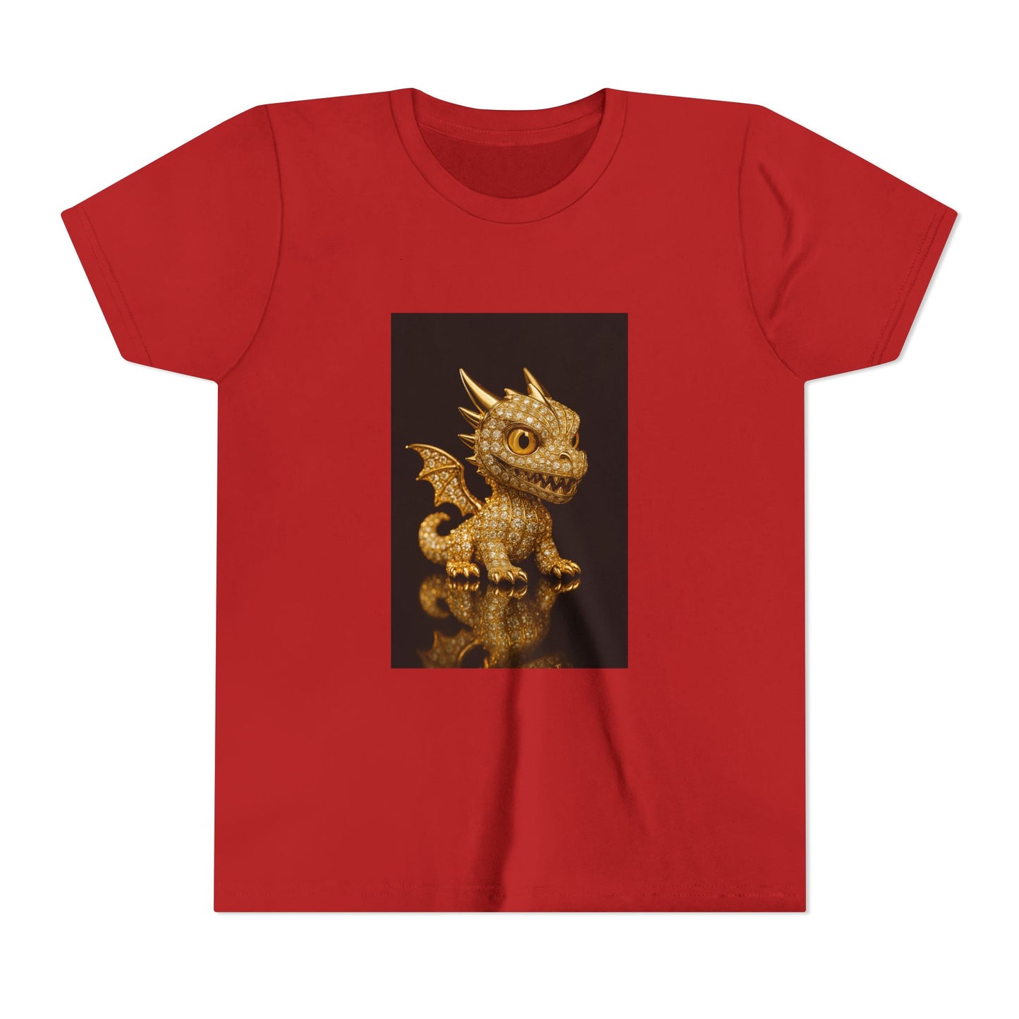 Golden Dragon Youth Tee | Kids Dragon Shirt | Fantasy T-Shirt | Birthday Gift | Playful Apparel | Unique Design