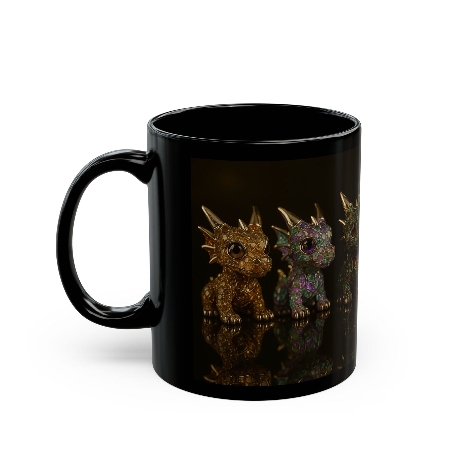 Fantasy Dragon Mug - Enchanting Black Ceramic Cup for Home, Office, Gifts, Collectibles, Unique Dragon Lover's Item