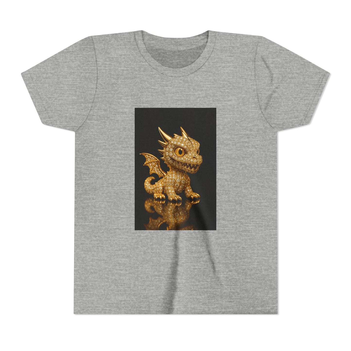 Golden Dragon Youth Tee | Kids Dragon Shirt | Fantasy T-Shirt | Birthday Gift | Playful Apparel | Unique Design