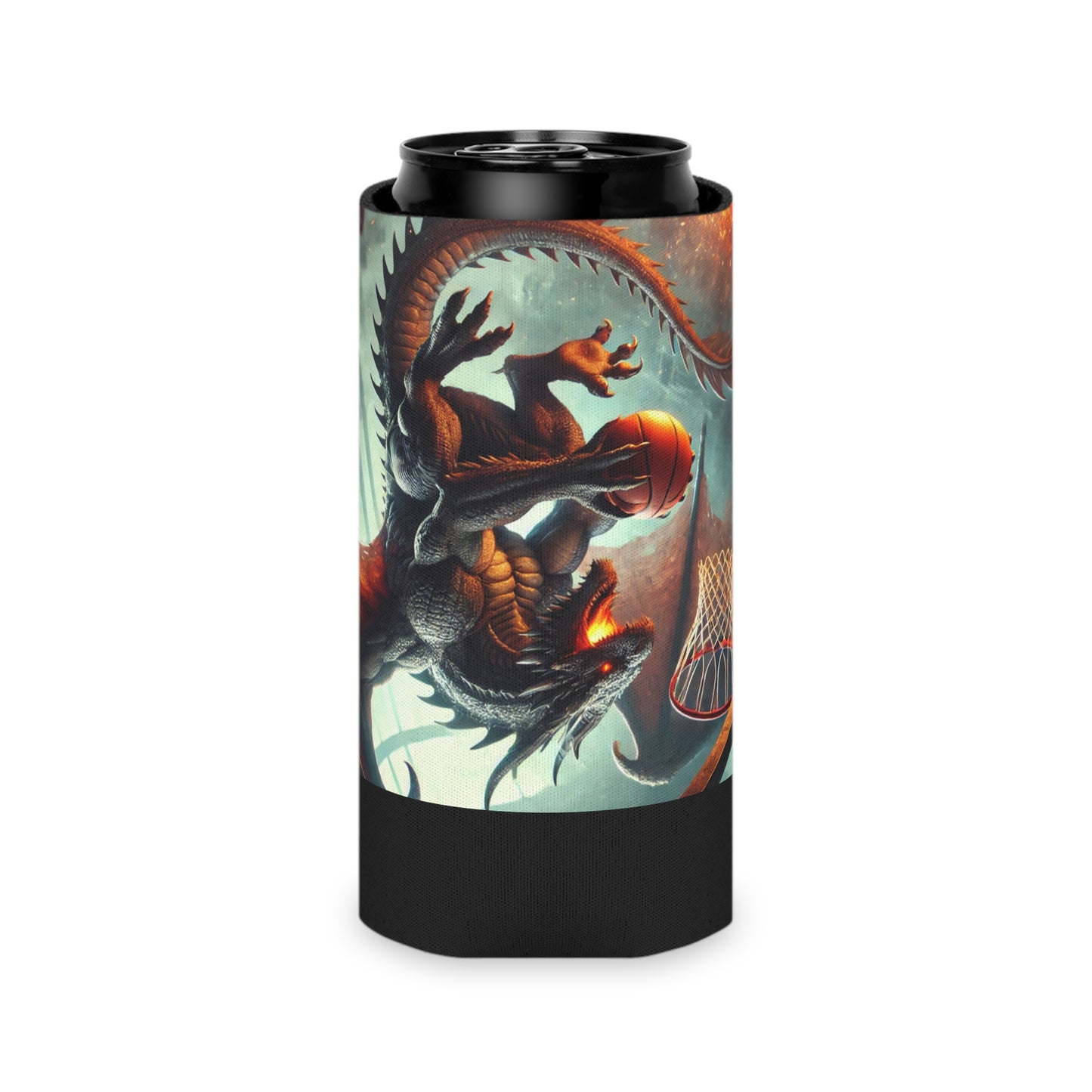 Basketball Dragon Can Cooler - Perfect for Game Day, Tailgating, BBQs, and Sports Fans, Unique Gift for Him, Fun Beverage Holder
