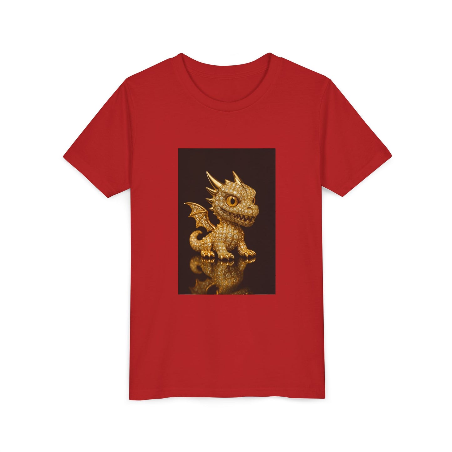 Golden Dragon Youth Tee | Kids Dragon Shirt | Fantasy T-Shirt | Birthday Gift | Playful Apparel | Unique Design