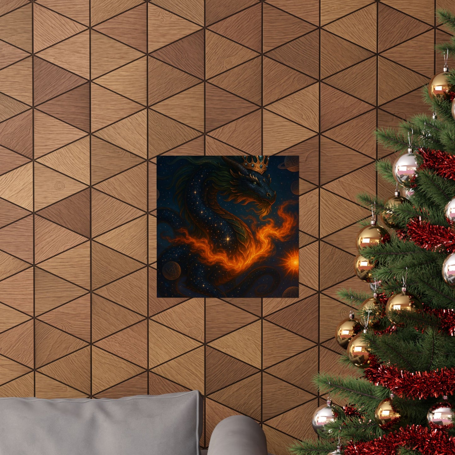 Fantasy Dragon & Genie Matte Vertical Poster - Unique Wall Art for Home Decor