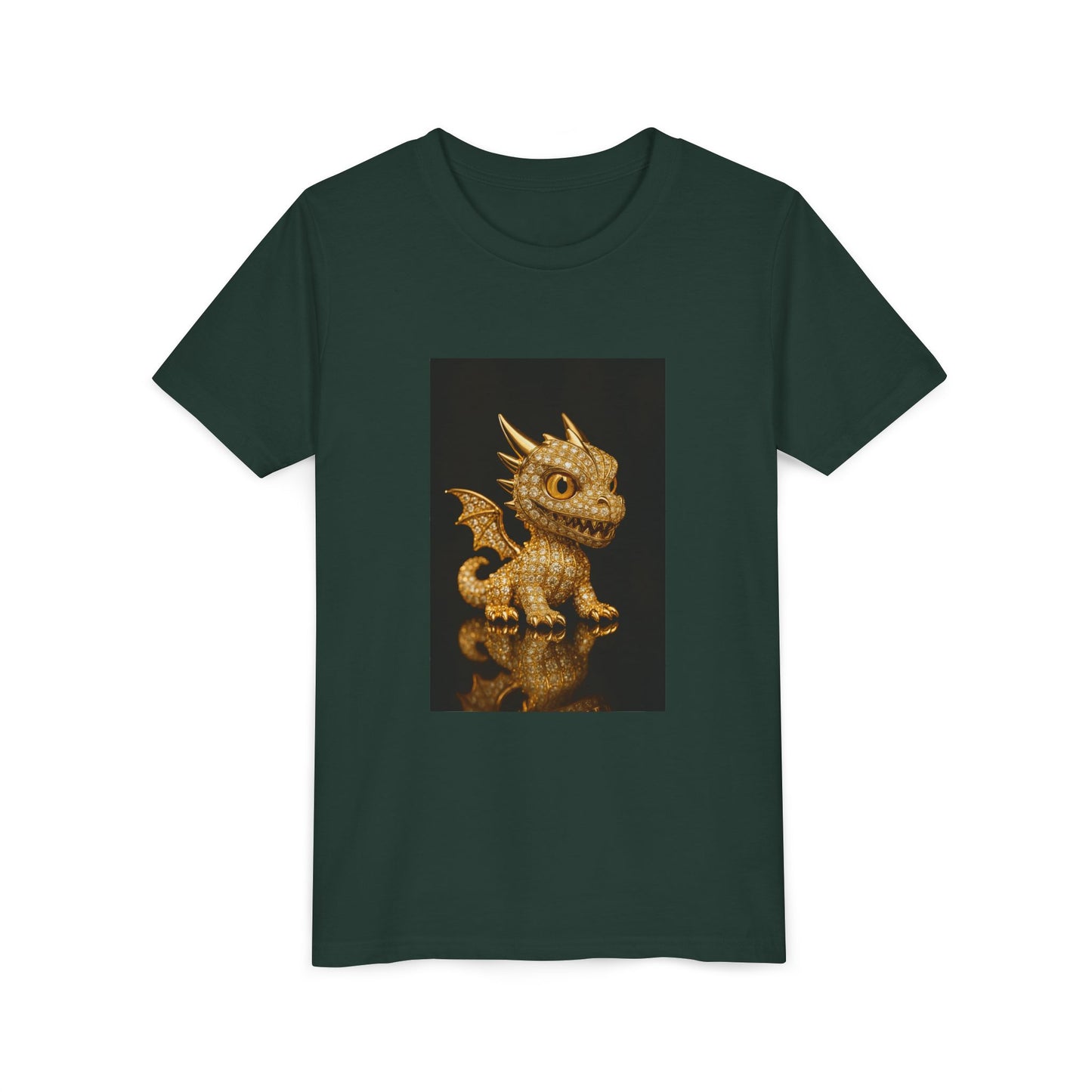 Golden Dragon Youth Tee | Kids Dragon Shirt | Fantasy T-Shirt | Birthday Gift | Playful Apparel | Unique Design