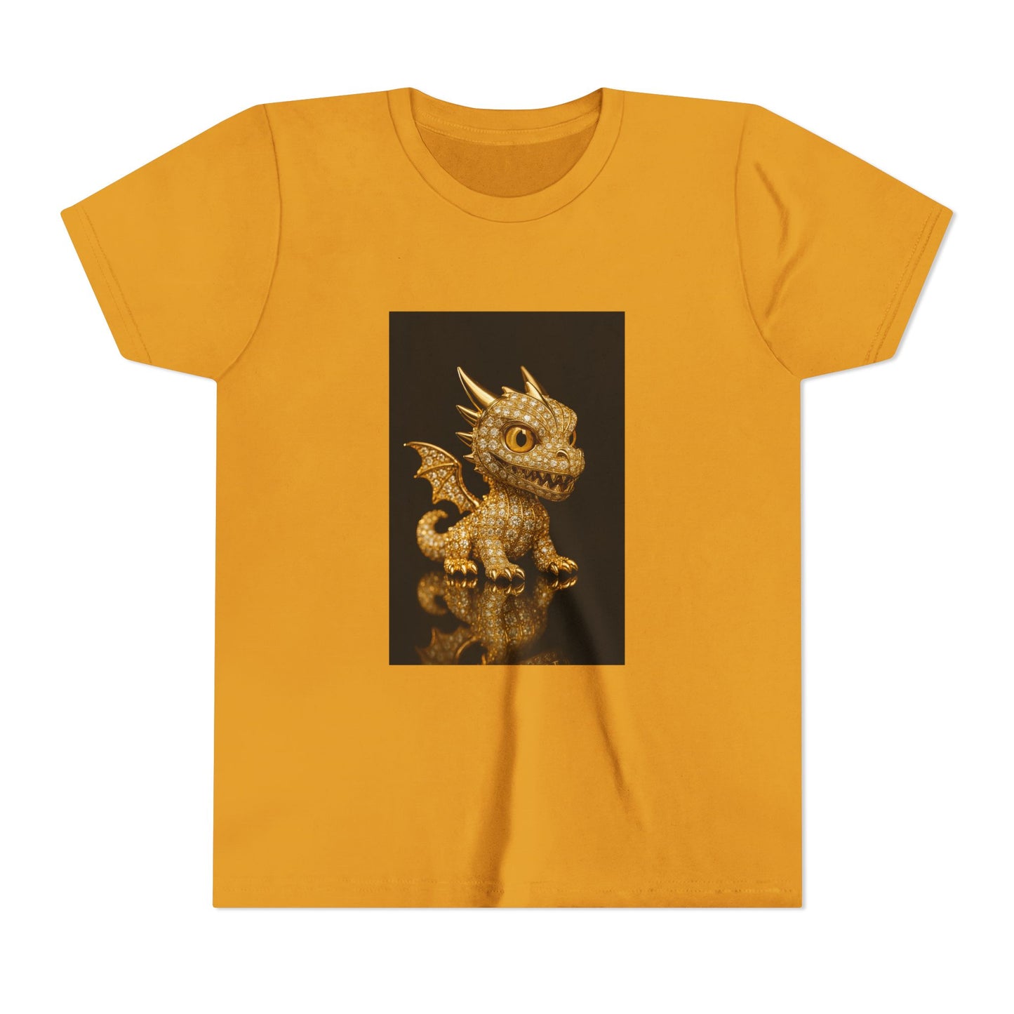 Golden Dragon Youth Tee | Kids Dragon Shirt | Fantasy T-Shirt | Birthday Gift | Playful Apparel | Unique Design