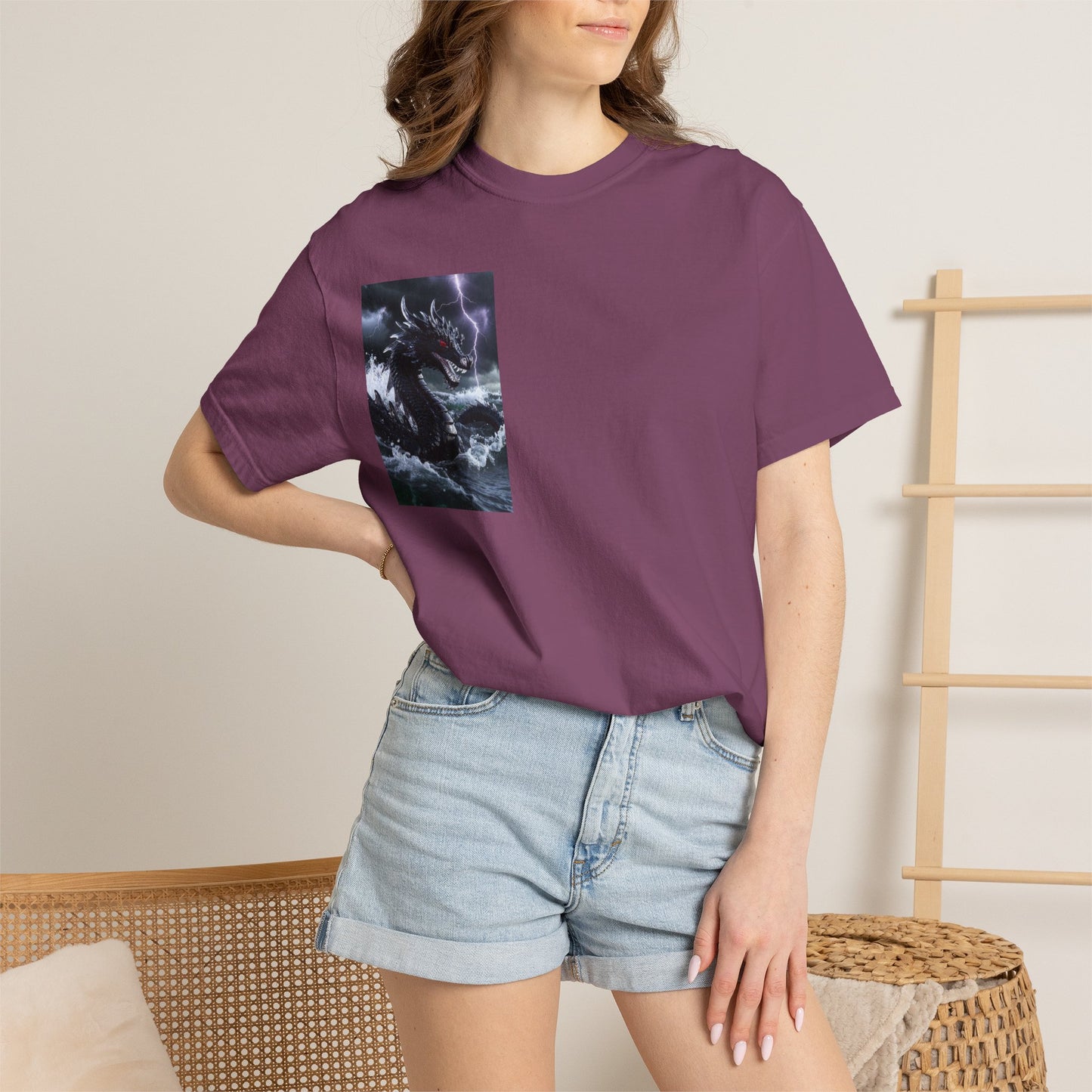 Dragon Storm Graphic T-Shirt — Dark Fantasy Chest Print