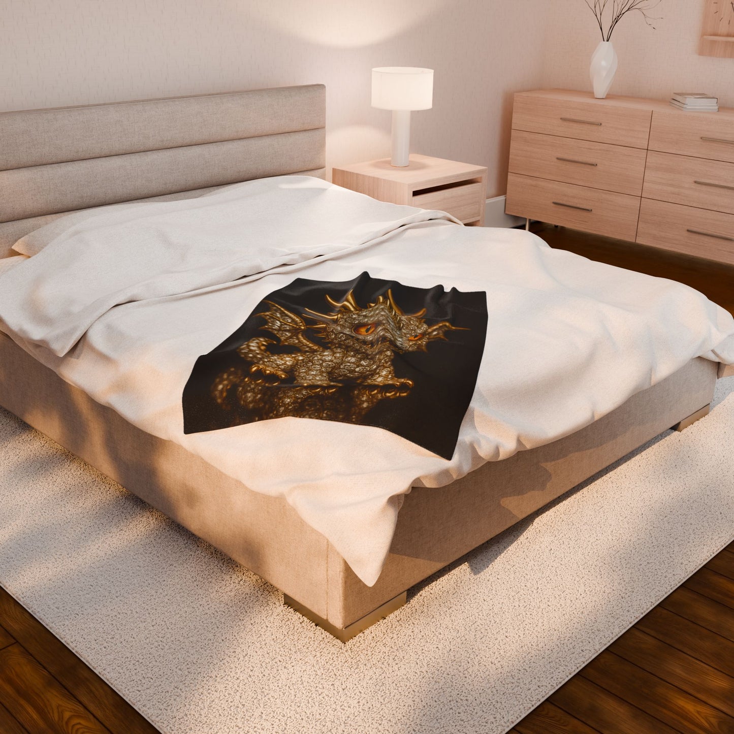 Fantasy Themed Velveteen Plush Blanket - Cozy Decor, Gift for Dragon Lovers, Dungeons & Dragons, Cozy Nights, Home Decor