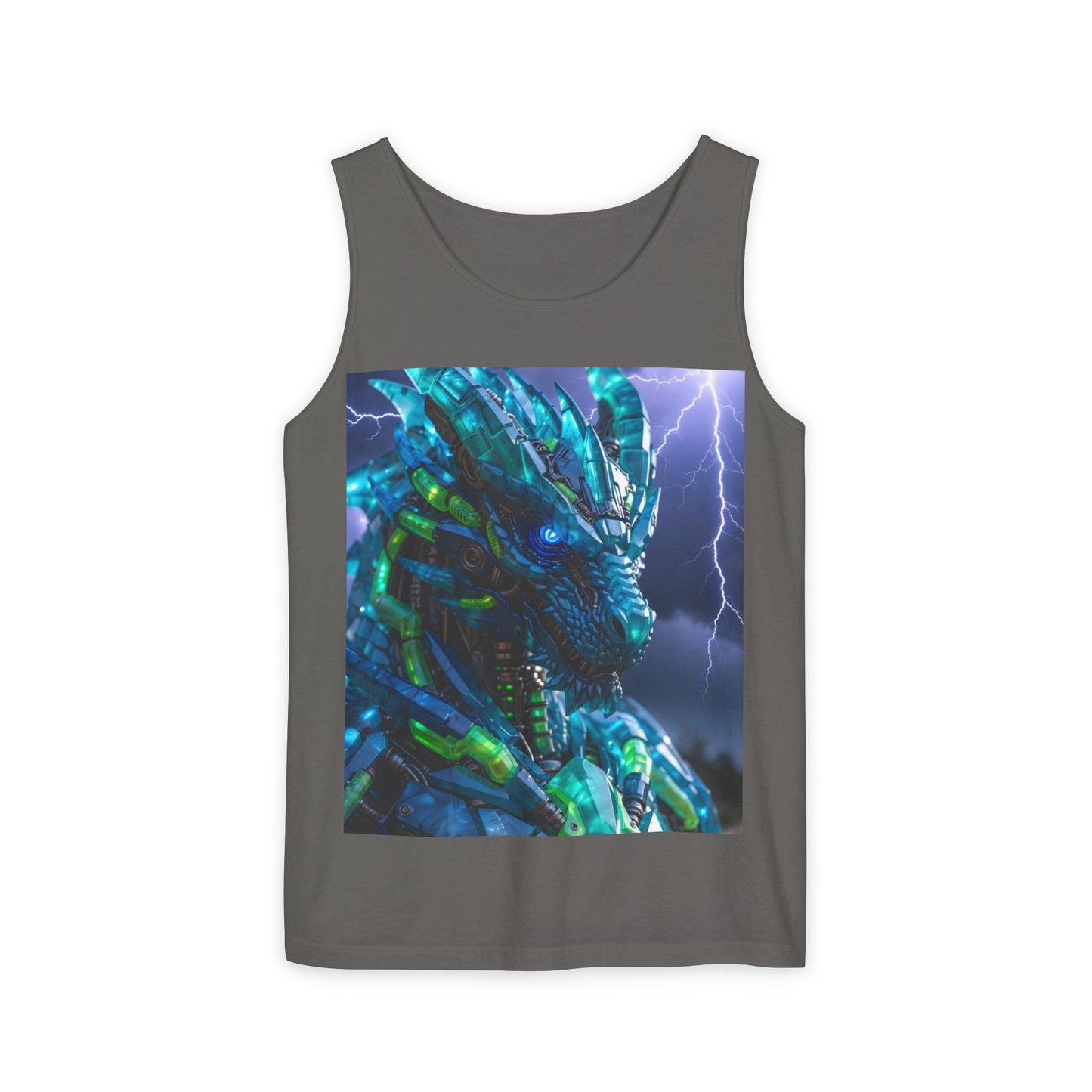 Dragon Warrior Tank Top — Neon Cyber Dragon Graphic Sleeveless Tee