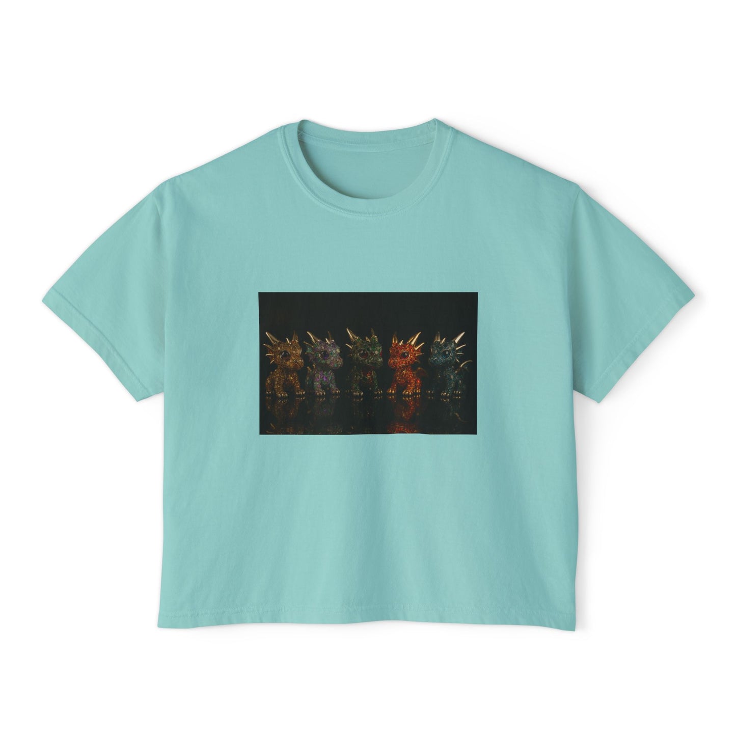 Colorful Creature Women's Boxy Tee, Cute Graphic Tee, Casual Shirt, Summer Top, Gift for Gamers, Relaxed Fit T-Shirt