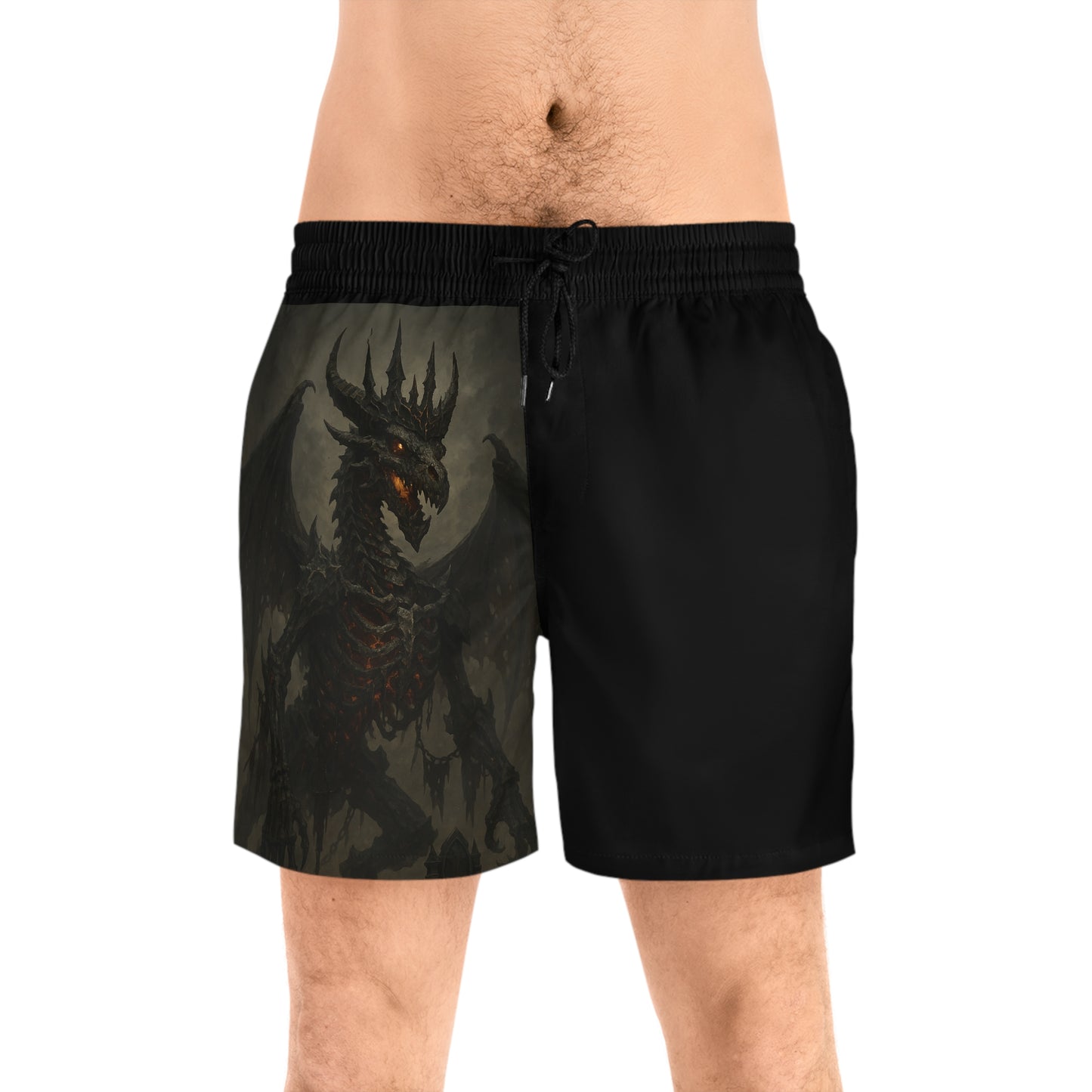 Men's Dragon Theme Swim Shorts - Stylish Beachwear for Summer Adventures