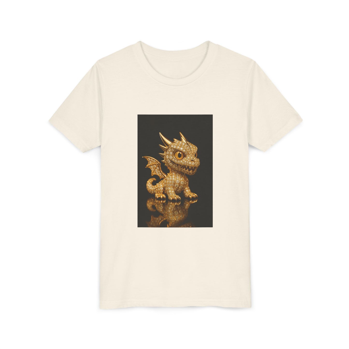 Golden Dragon Youth Tee | Kids Dragon Shirt | Fantasy T-Shirt | Birthday Gift | Playful Apparel | Unique Design
