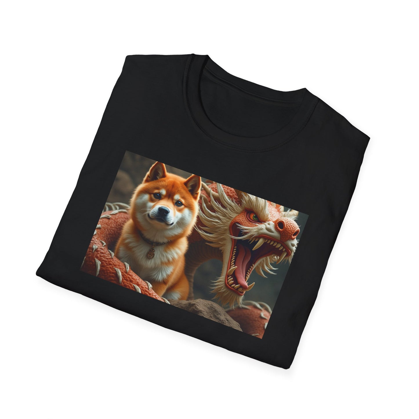 Adventurous Dragon Best buddy Dog-Themed Softstyle T-Shirt