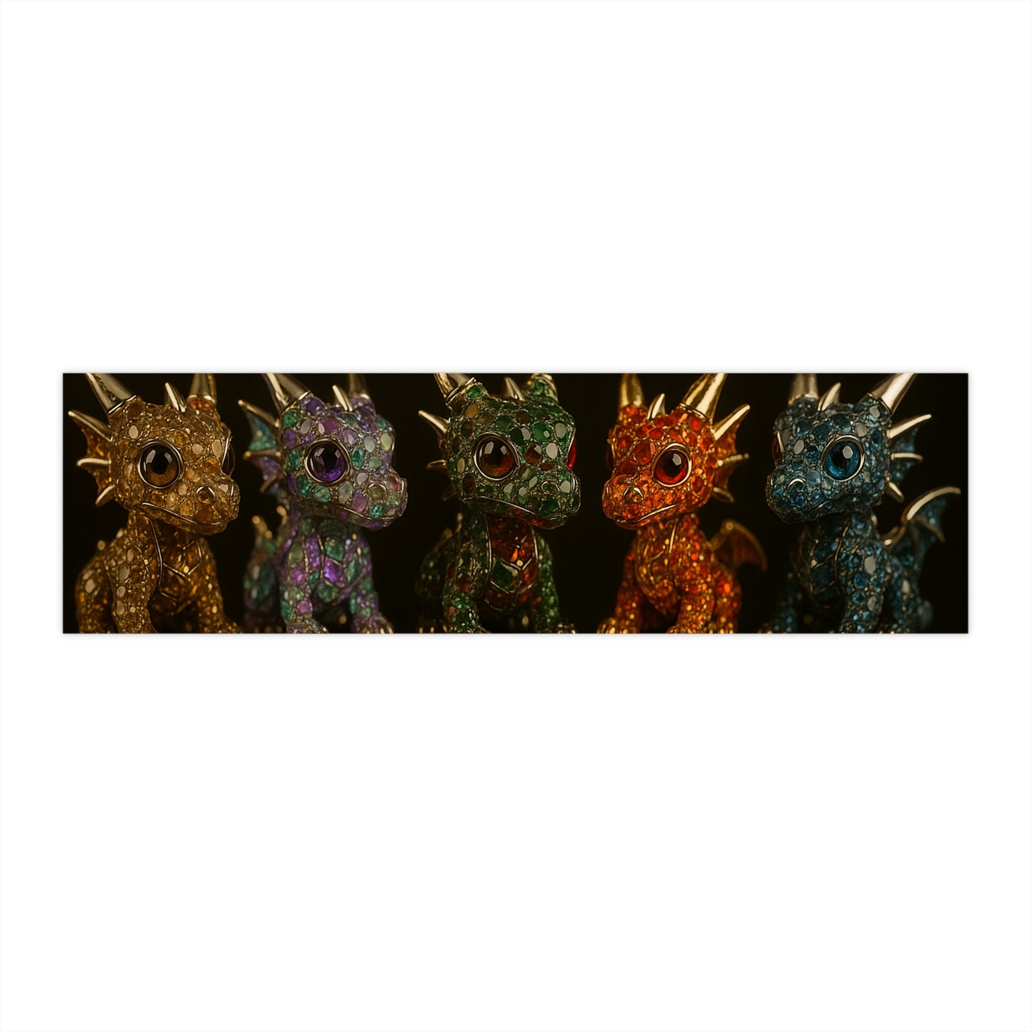 Sparkling Dragon Bumper Stickers | Whimsical Car Decorations, Fantasy Gifts, Unique Vehicle Art, Dragon Lover Stickers