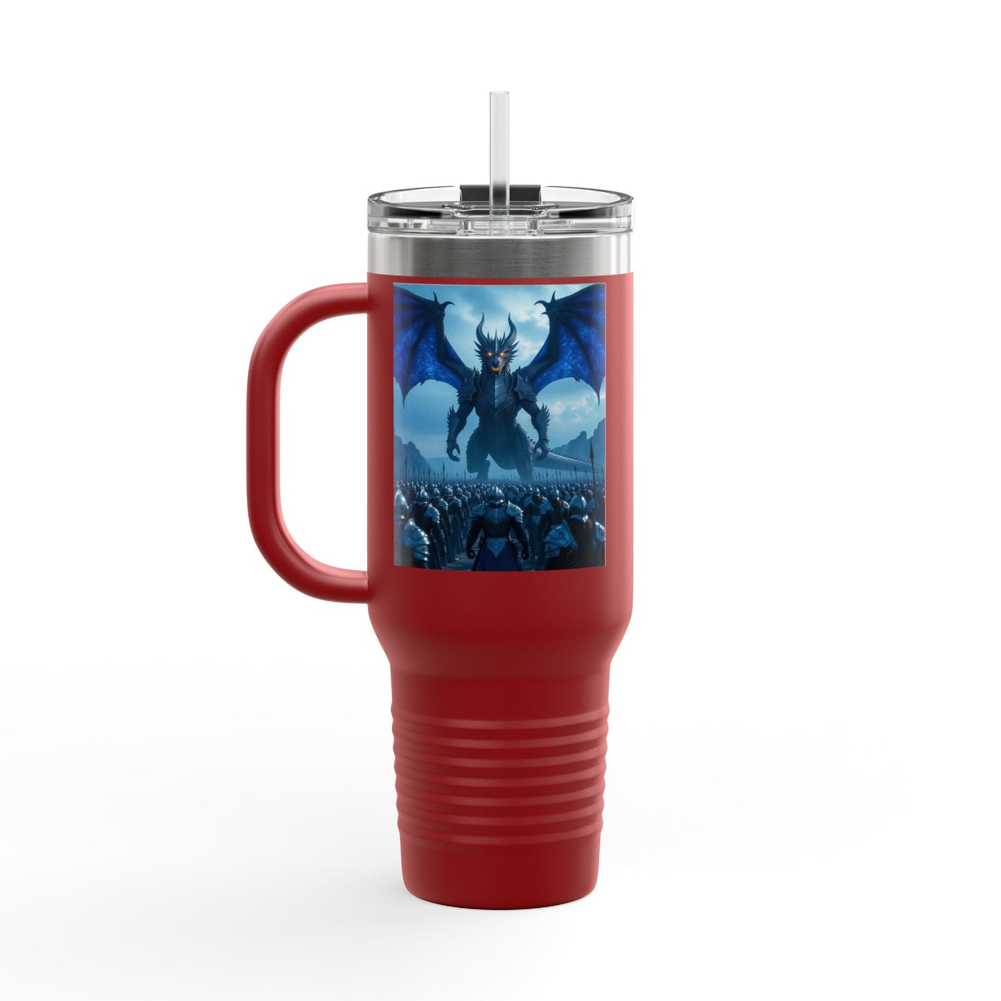 Dragonscale Insulated Travel Mug, Fantasy Drinkware for Adventurers, Customizable, Coffee Cup, 40oz Tumbler, Perfect for Gifts