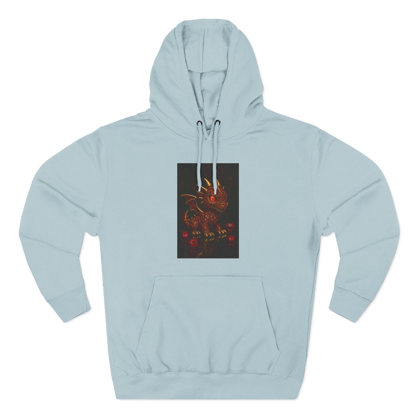 Dragon Swirl Fleece Hoodie - Three-Panel Design for Fantasy Lovers