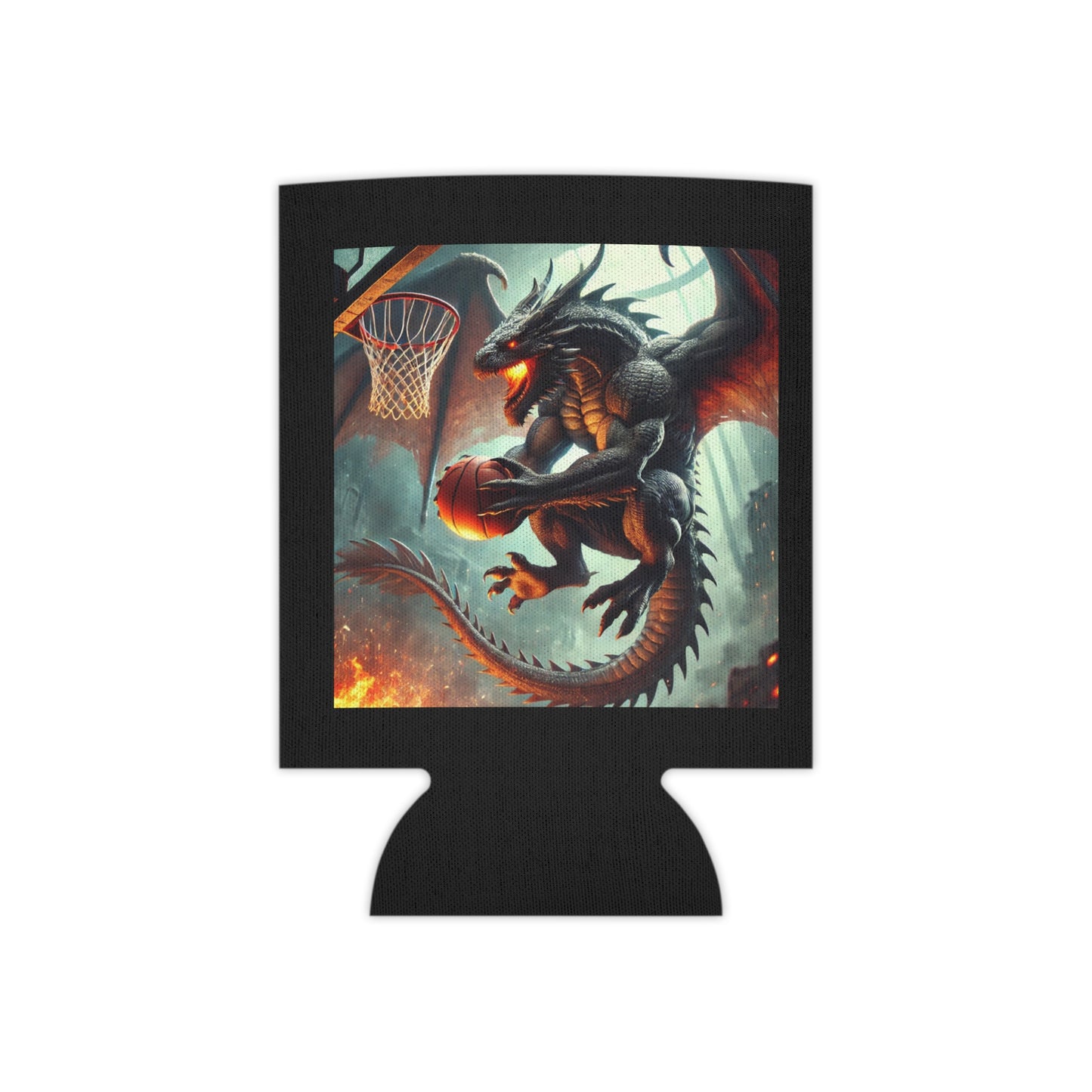Basketball Dragon Can Cooler - Perfect for Game Day, Tailgating, BBQs, and Sports Fans, Unique Gift for Him, Fun Beverage Holder