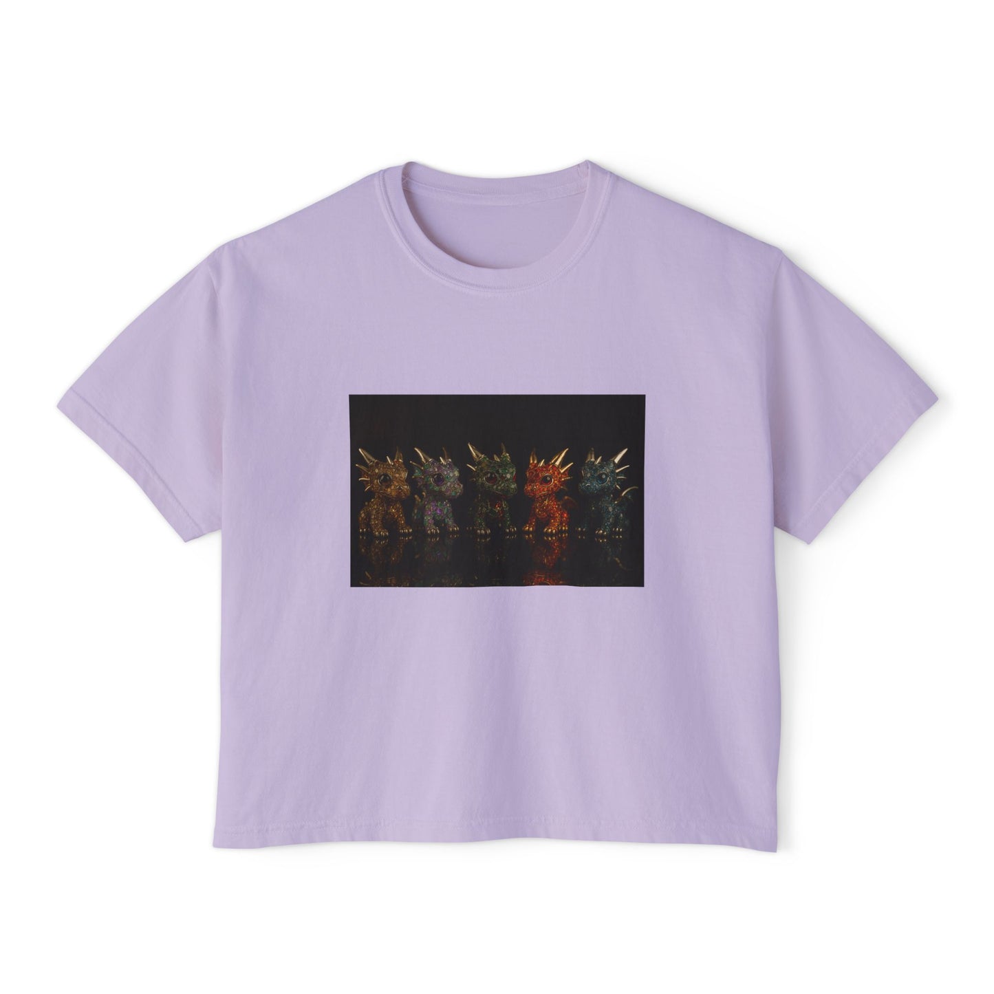 Colorful Creature Women's Boxy Tee, Cute Graphic Tee, Casual Shirt, Summer Top, Gift for Gamers, Relaxed Fit T-Shirt