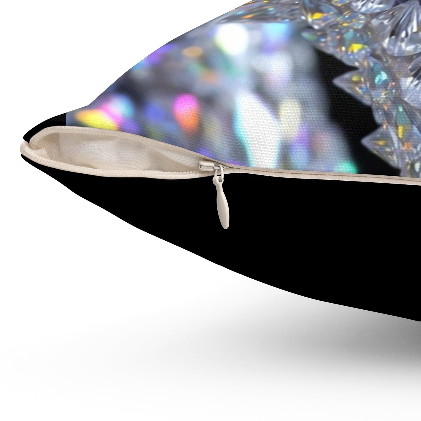Crystal Dragon Decorative Pillow — Sparkling Gemstone Fantasy Throw Cushion