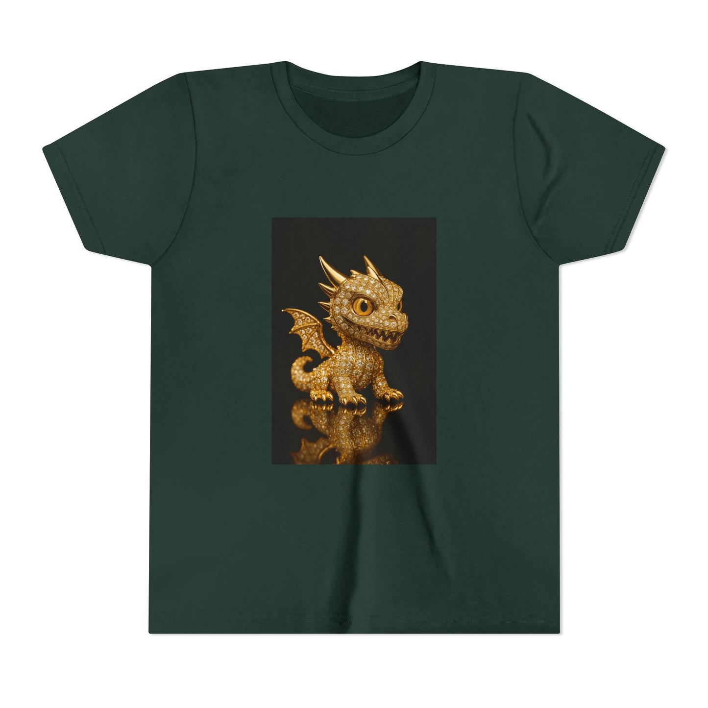 Golden Dragon Youth Tee | Kids Dragon Shirt | Fantasy T-Shirt | Birthday Gift | Playful Apparel | Unique Design