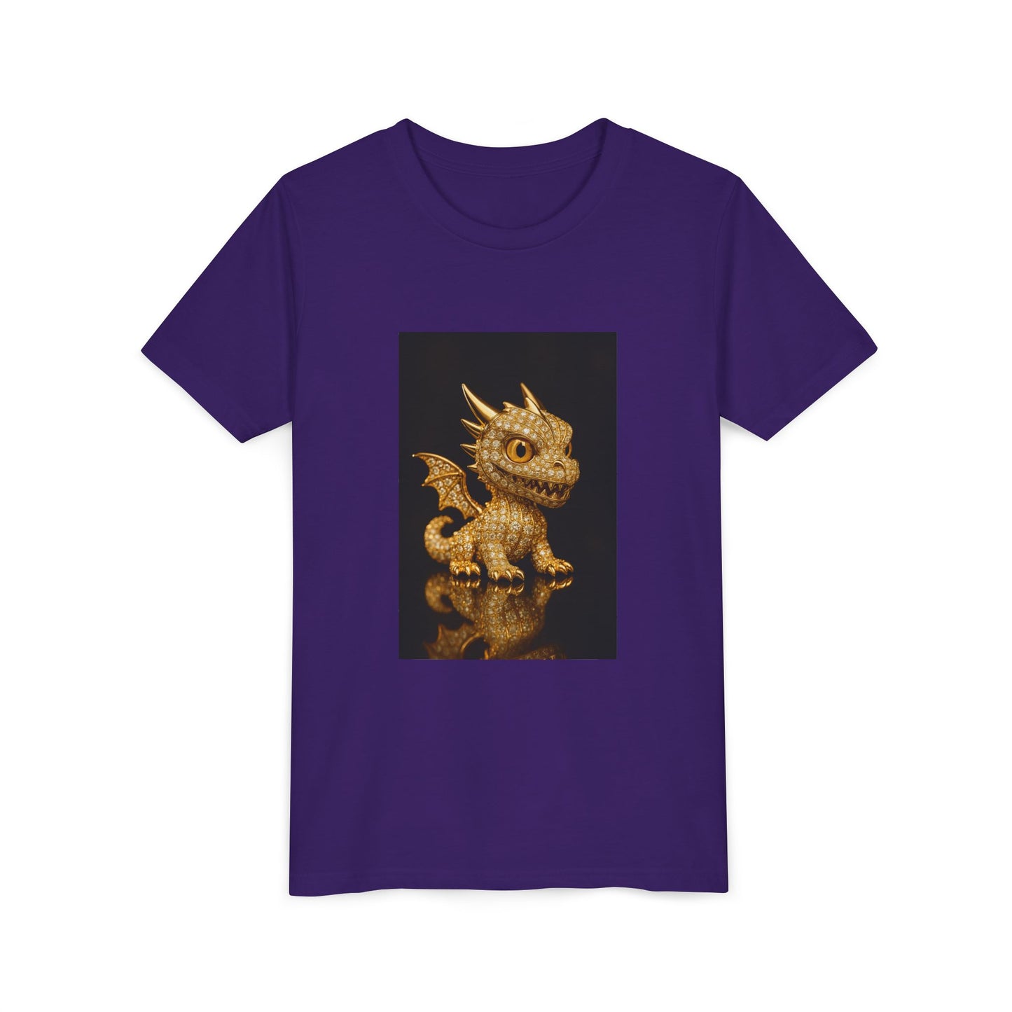 Golden Dragon Youth Tee | Kids Dragon Shirt | Fantasy T-Shirt | Birthday Gift | Playful Apparel | Unique Design