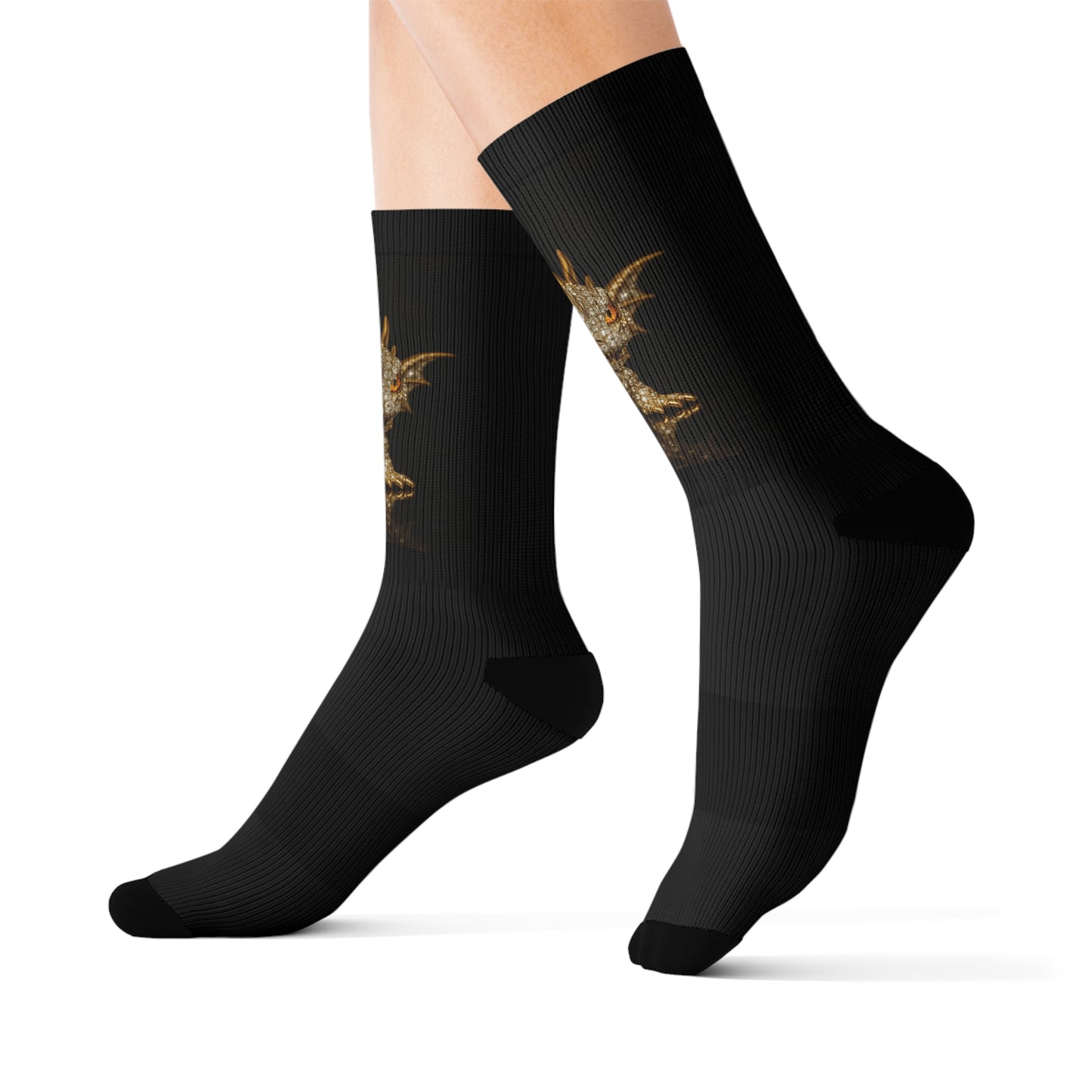 Dragon-Inspired Sublimation Socks | Unique Gift for Fantasy Lovers, Cozy Wear, Colorful Design, Trendy Accessories, Perfect for Holidays