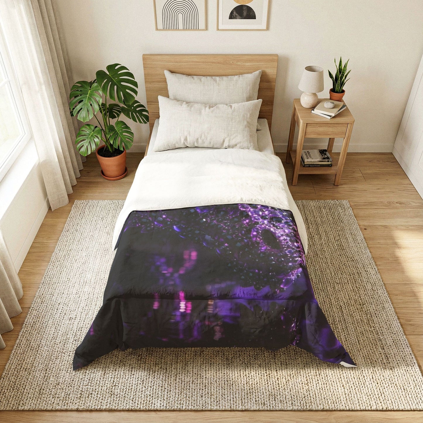 Purple Galaxy Abstract Cotton Comforter