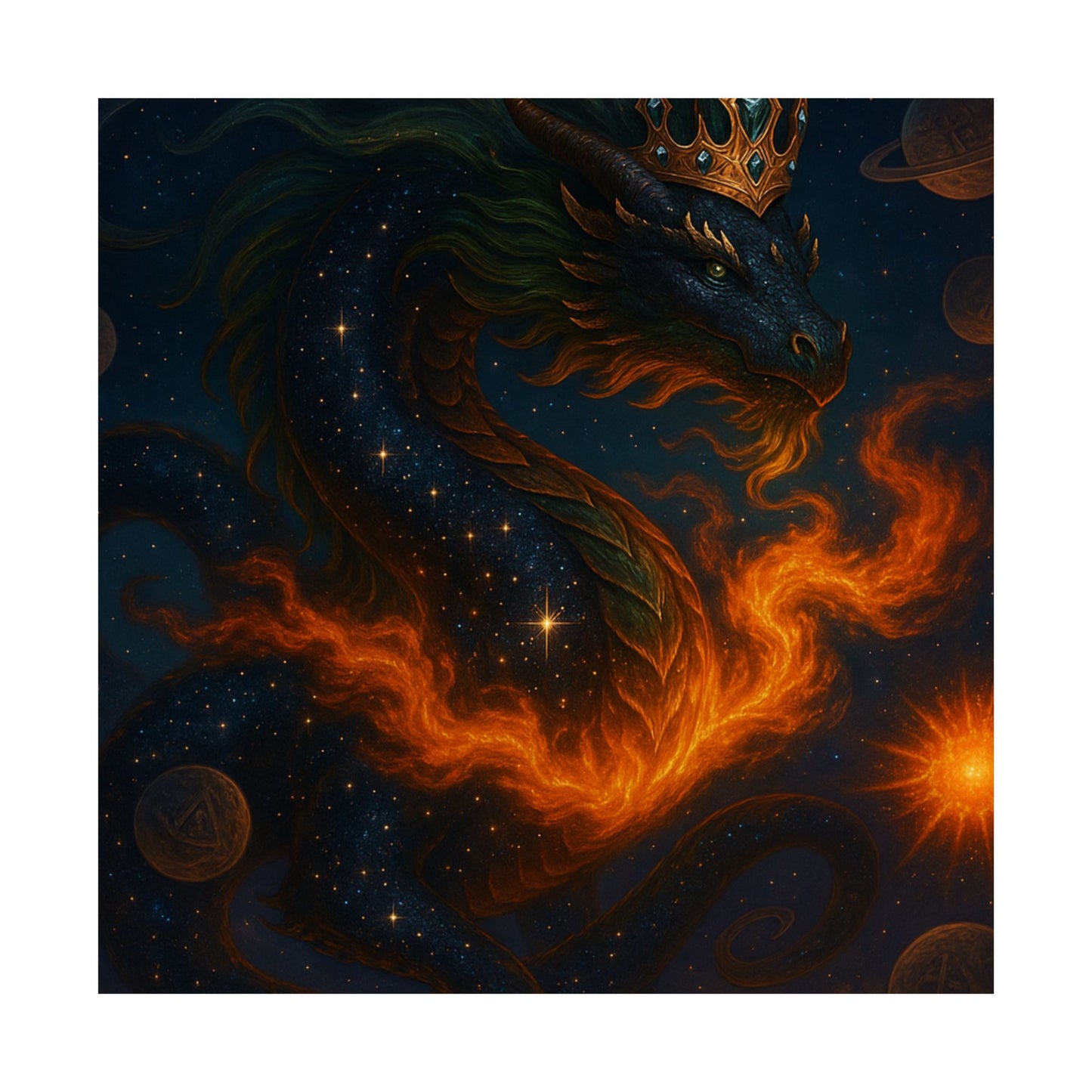 Fantasy Dragon & Genie Matte Vertical Poster - Unique Wall Art for Home Decor
