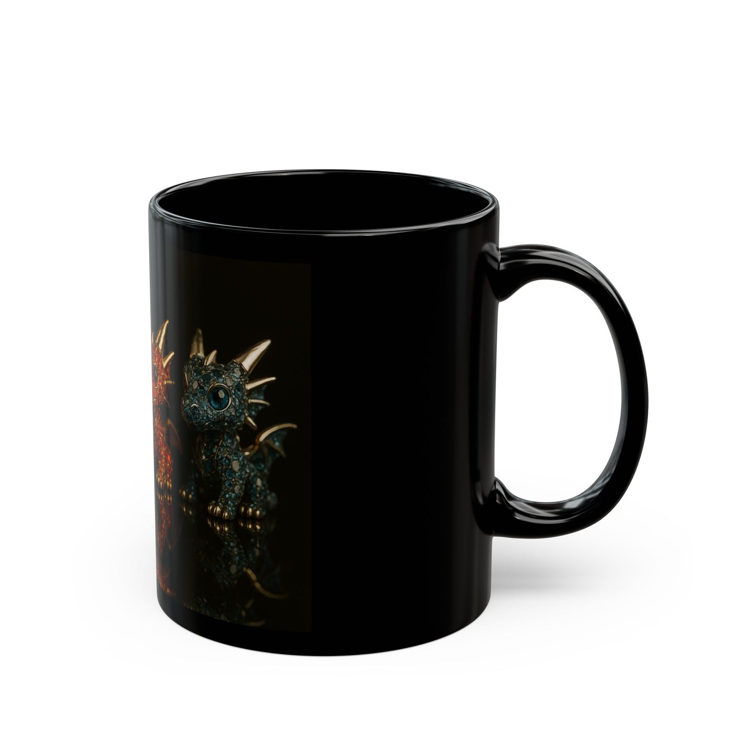Fantasy Dragon Mug - Enchanting Black Ceramic Cup for Home, Office, Gifts, Collectibles, Unique Dragon Lover's Item