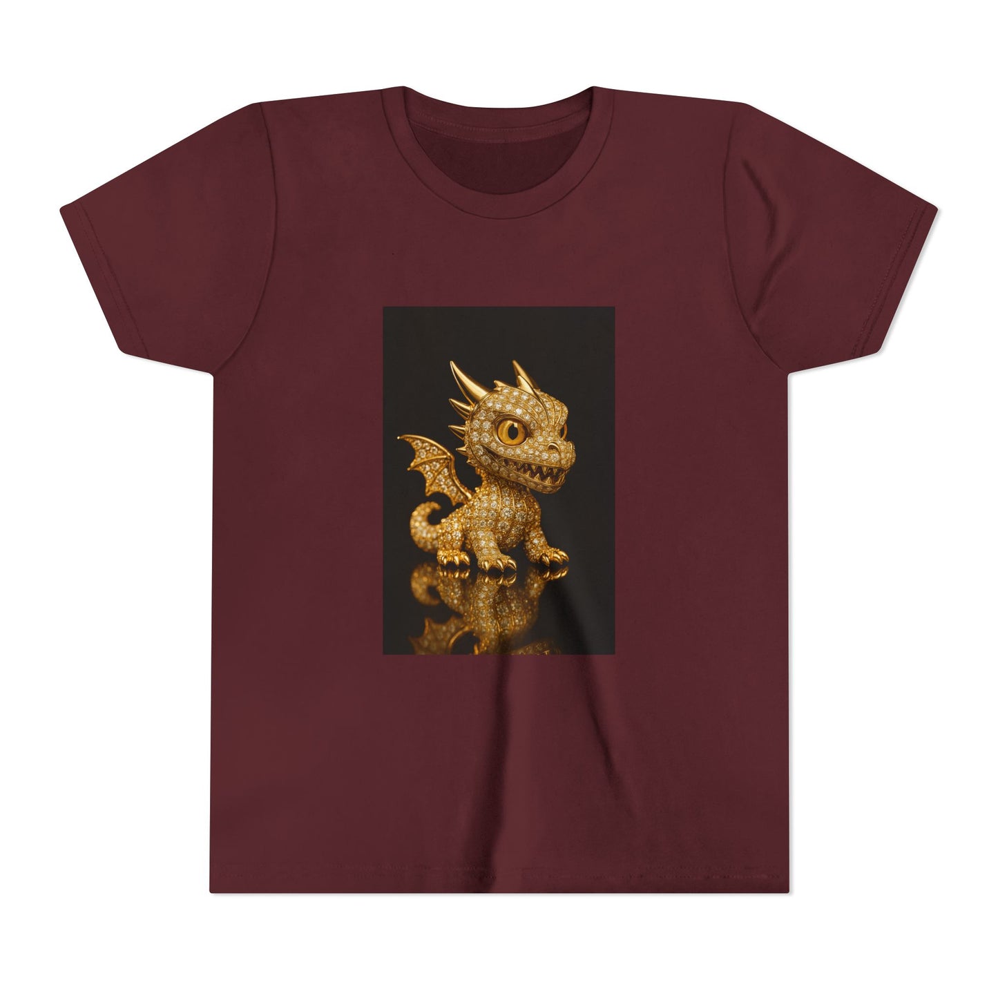 Golden Dragon Youth Tee | Kids Dragon Shirt | Fantasy T-Shirt | Birthday Gift | Playful Apparel | Unique Design