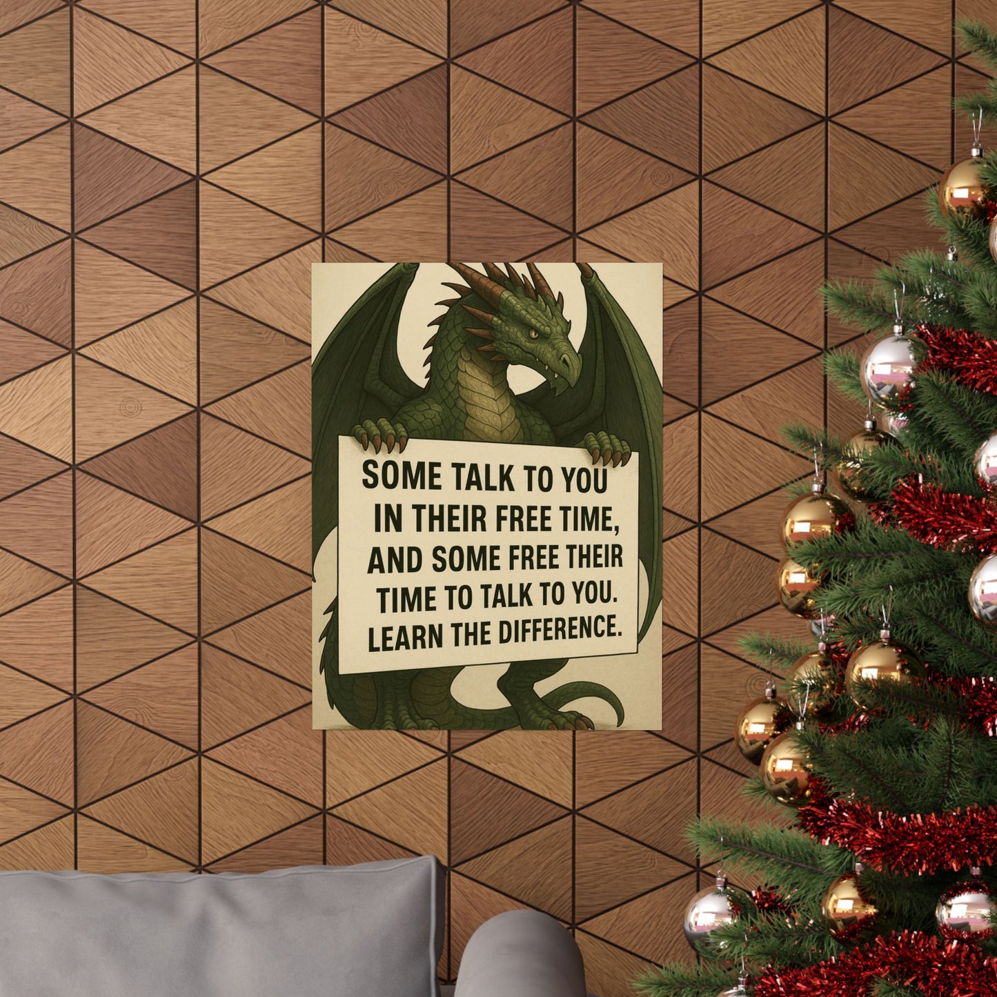Motivational Dragon Poster - Learn the Difference Art Print