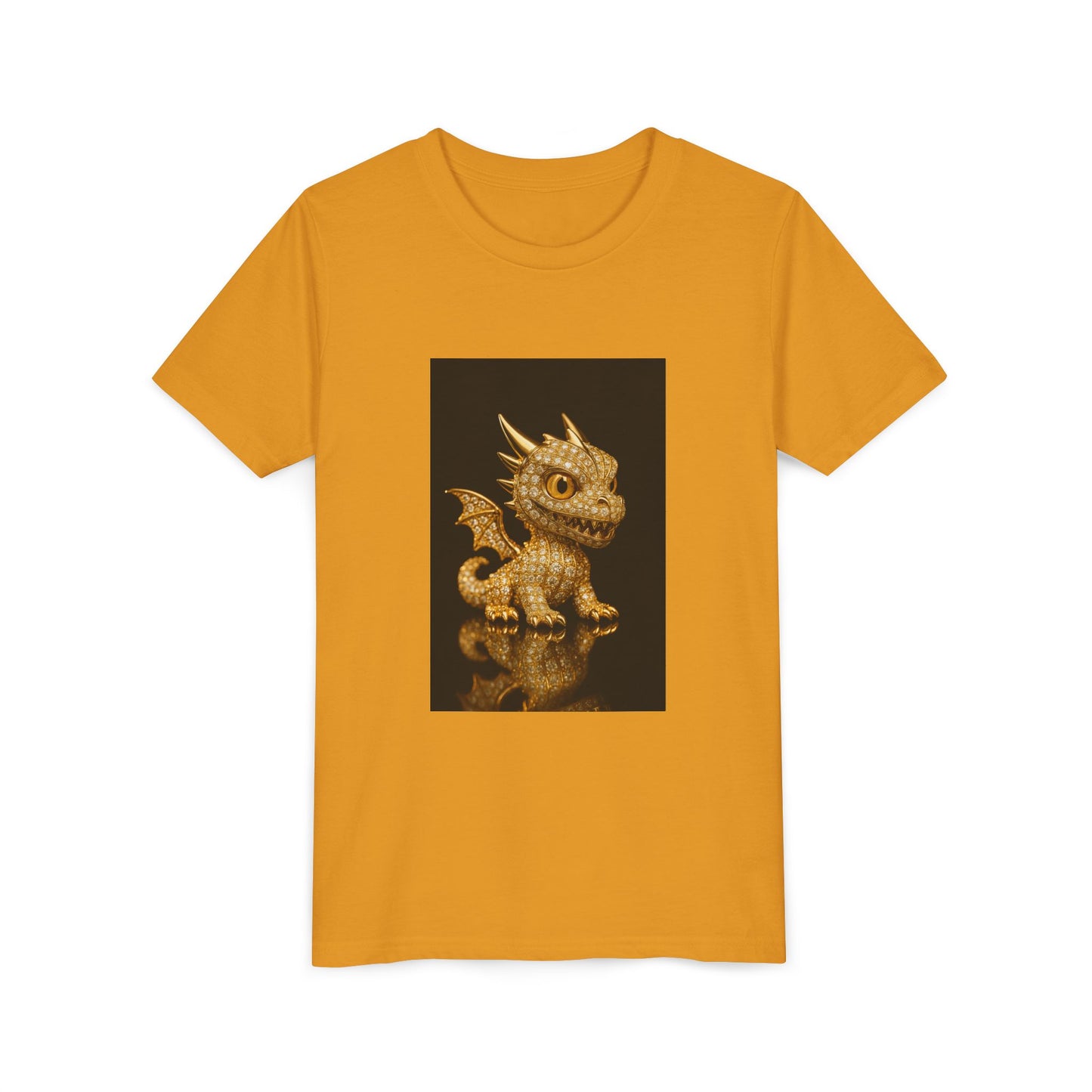 Golden Dragon Youth Tee | Kids Dragon Shirt | Fantasy T-Shirt | Birthday Gift | Playful Apparel | Unique Design