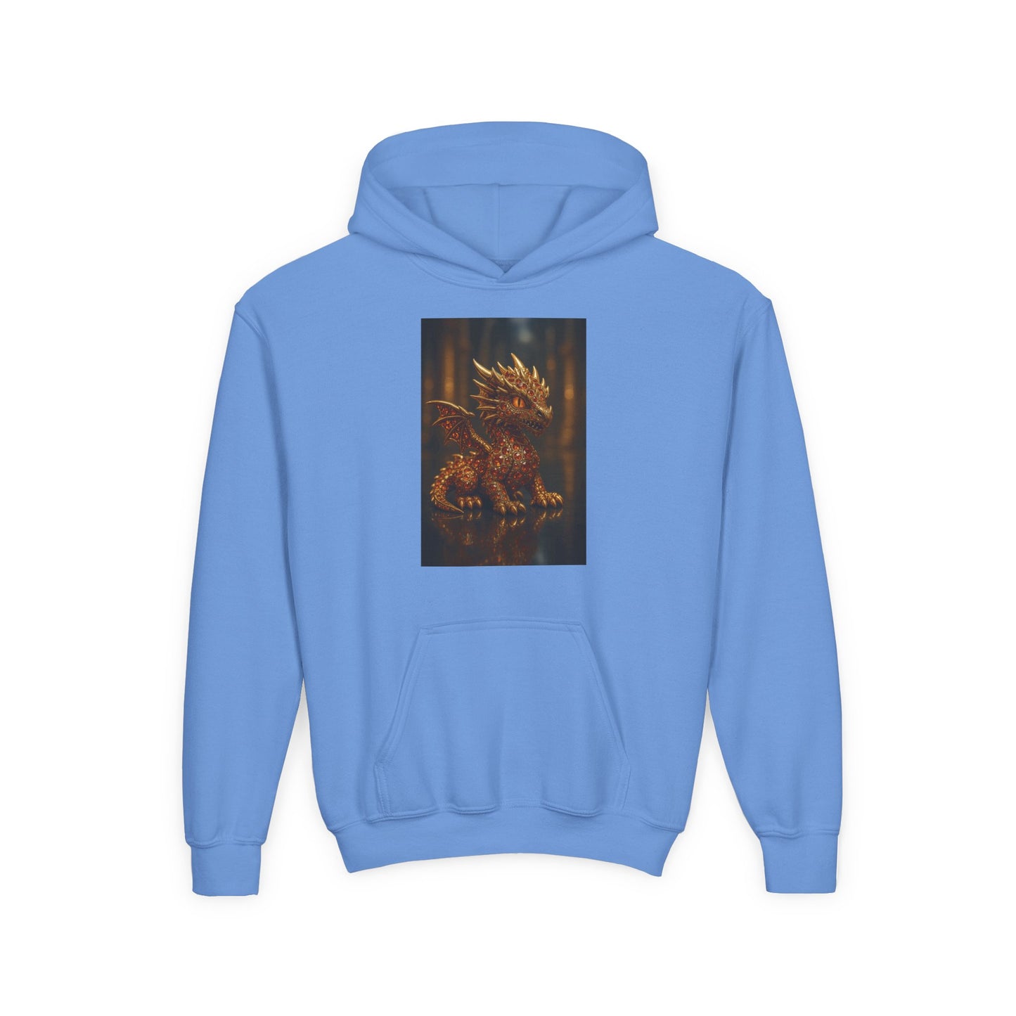 Dragon Fantasy Youth Heavy Blend Hooded Sweatshirt, Adventure Hoodie, Gift for Kids, Fantasy Apparel, Cozy Sweatshirt for Young Dreamers