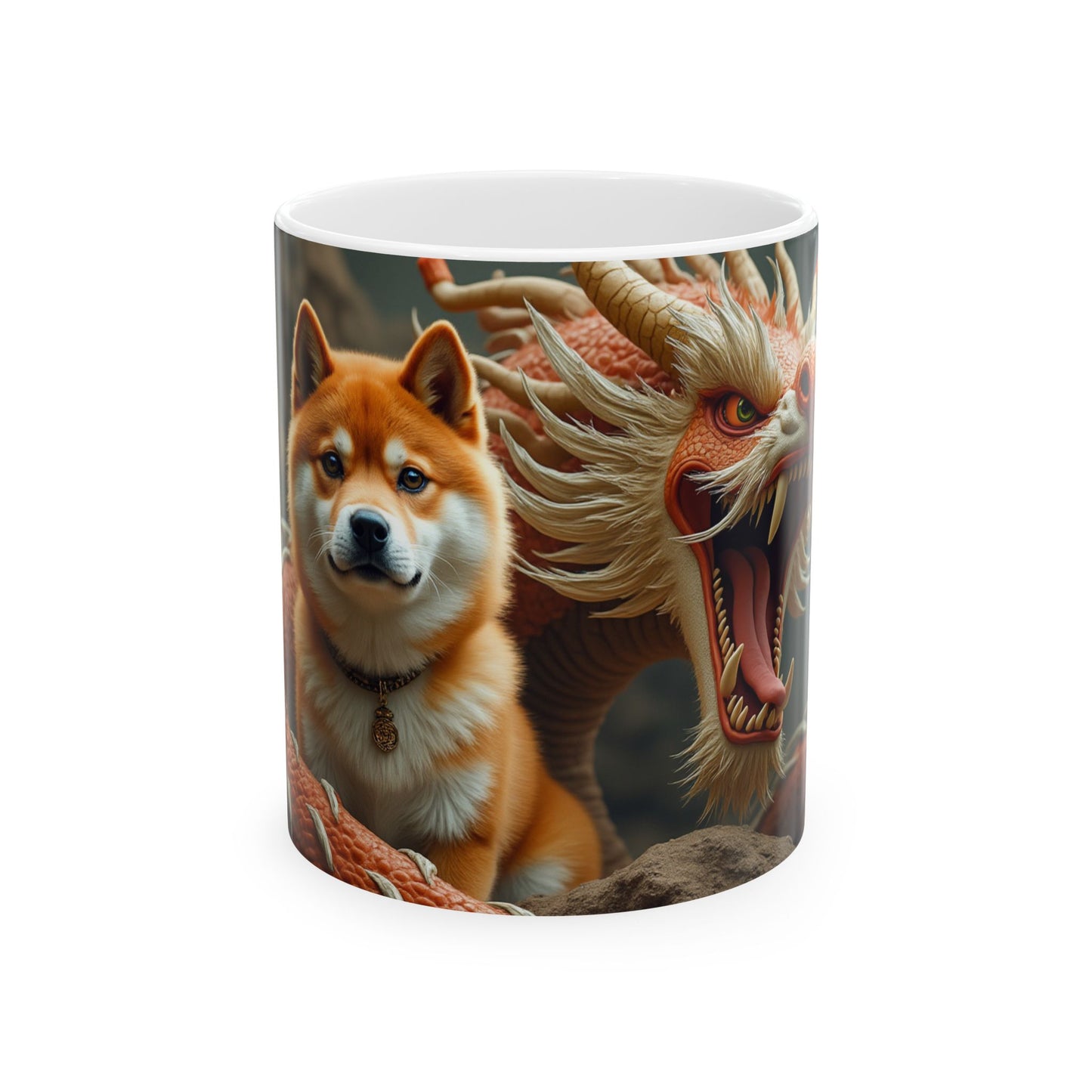 Mug Shiba and Dragon Best Friend